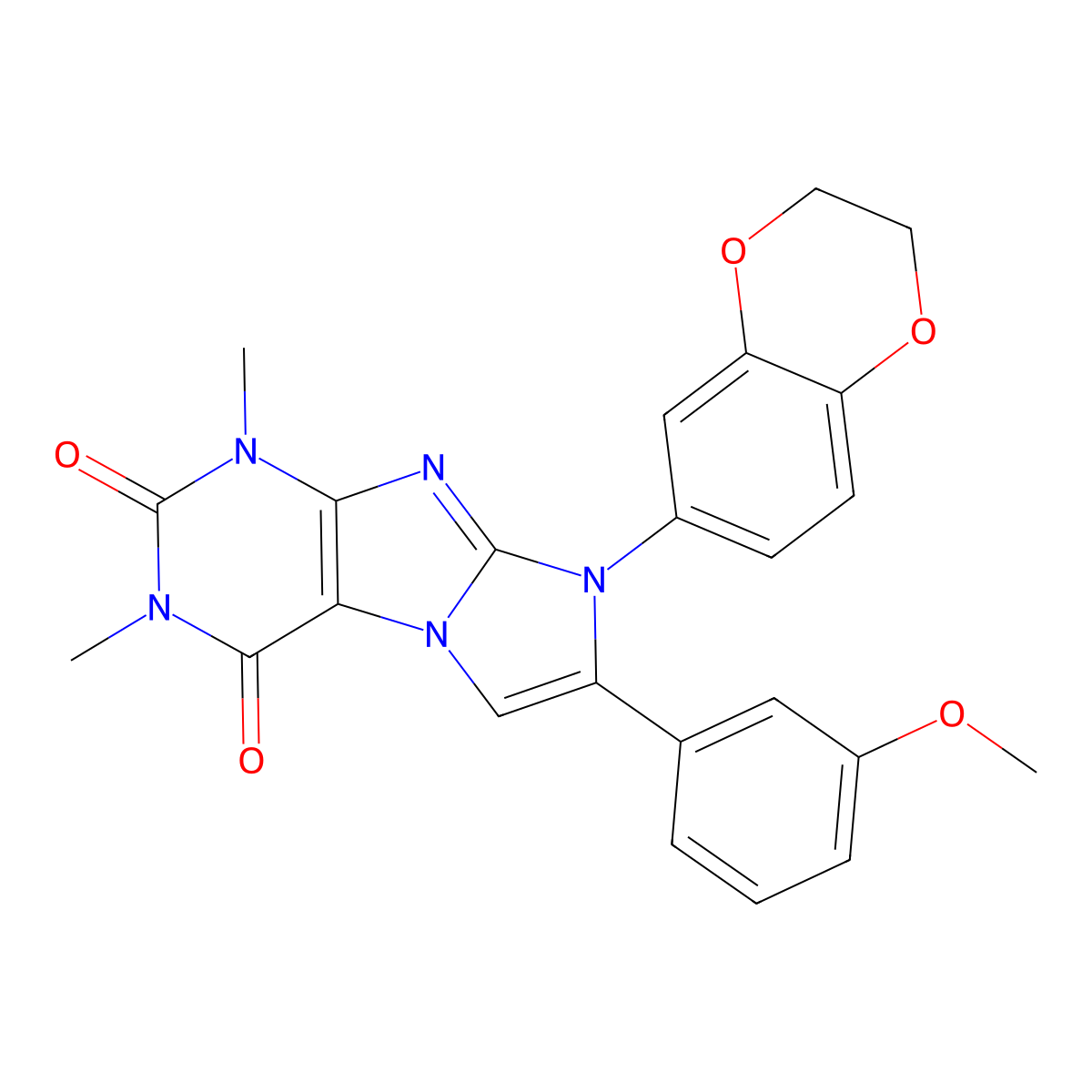 6-(2,3-Dihydro-1,4-benzodioxin-6-yl)-7-(3-methoxyphenyl)-2,4-dimethylpurino[7,8-a]imidazole-1,3-dione molecular structure, CAS 376379-40-7