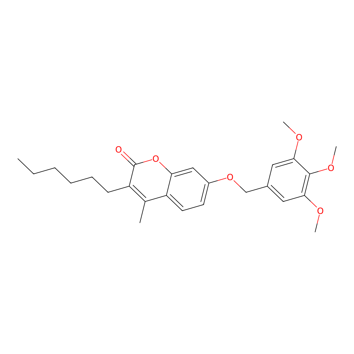 3-hexyl-4-methyl-7-[(3,4,5-trimethoxybenzyl)oxy]-2H-chromen-2-one molecular structure, CAS 376379-88-3