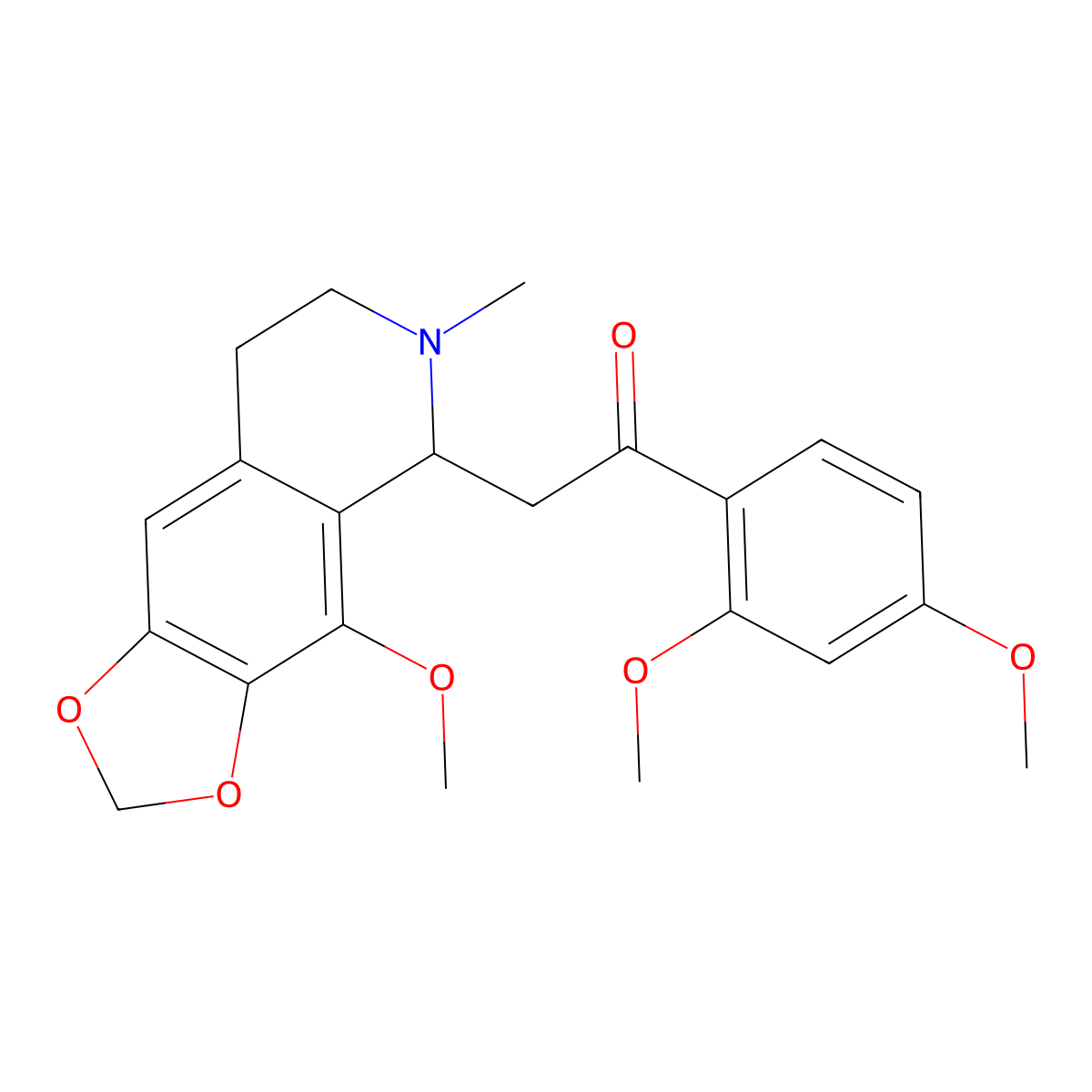 1-(2,4-dimethoxyphenyl)-2-(4-methoxy-6-methyl-7,8-dihydro-5H-[1,3]dioxolo[4,5-g]isoquinolin-5-yl)ethanone molecular structure, CAS 376380-11-9