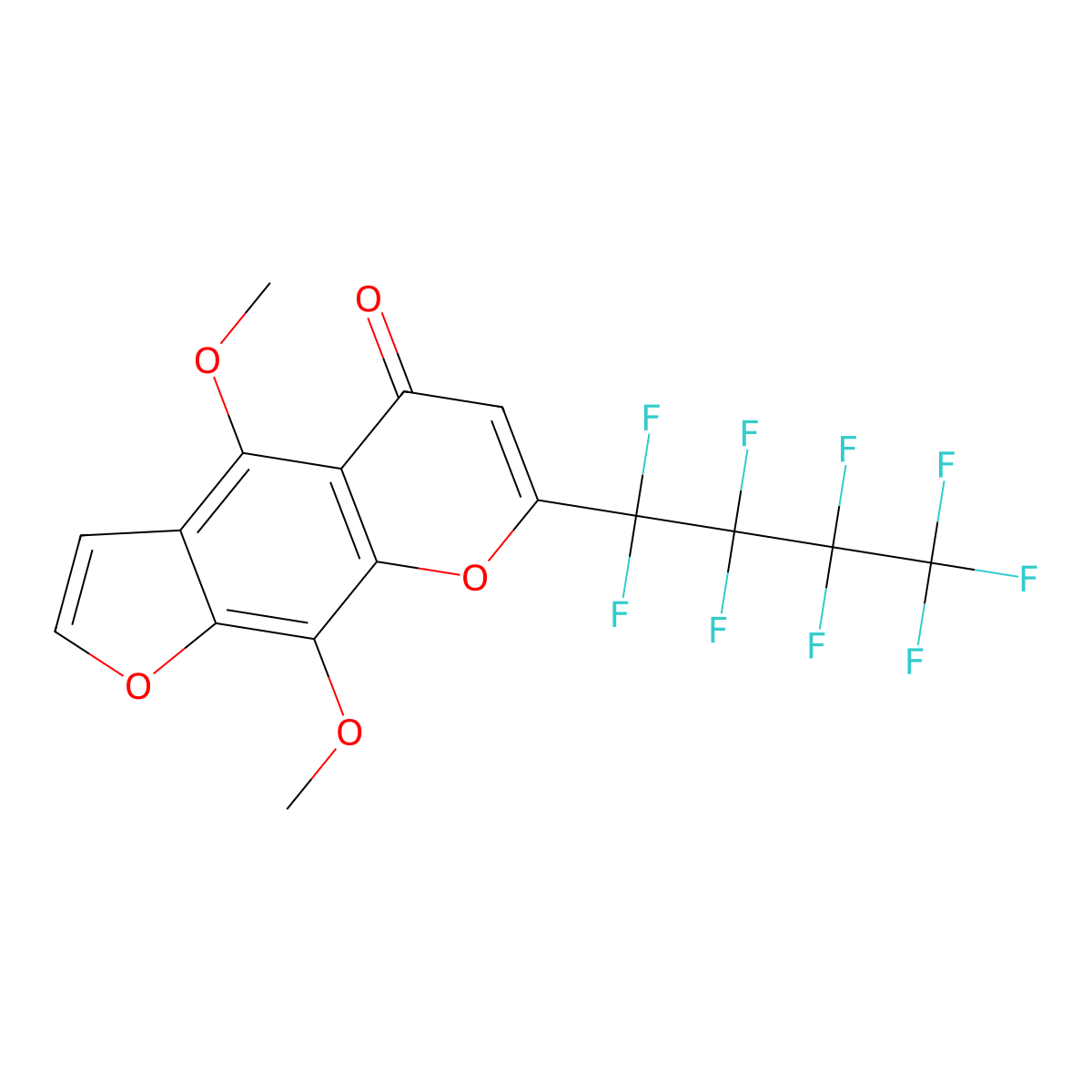 4,9-Dimethoxy-7-(nonafluorobutyl)-5H-furo[3,2-g][1]benzopyran-5-one molecular structure, CAS 376380-66-4