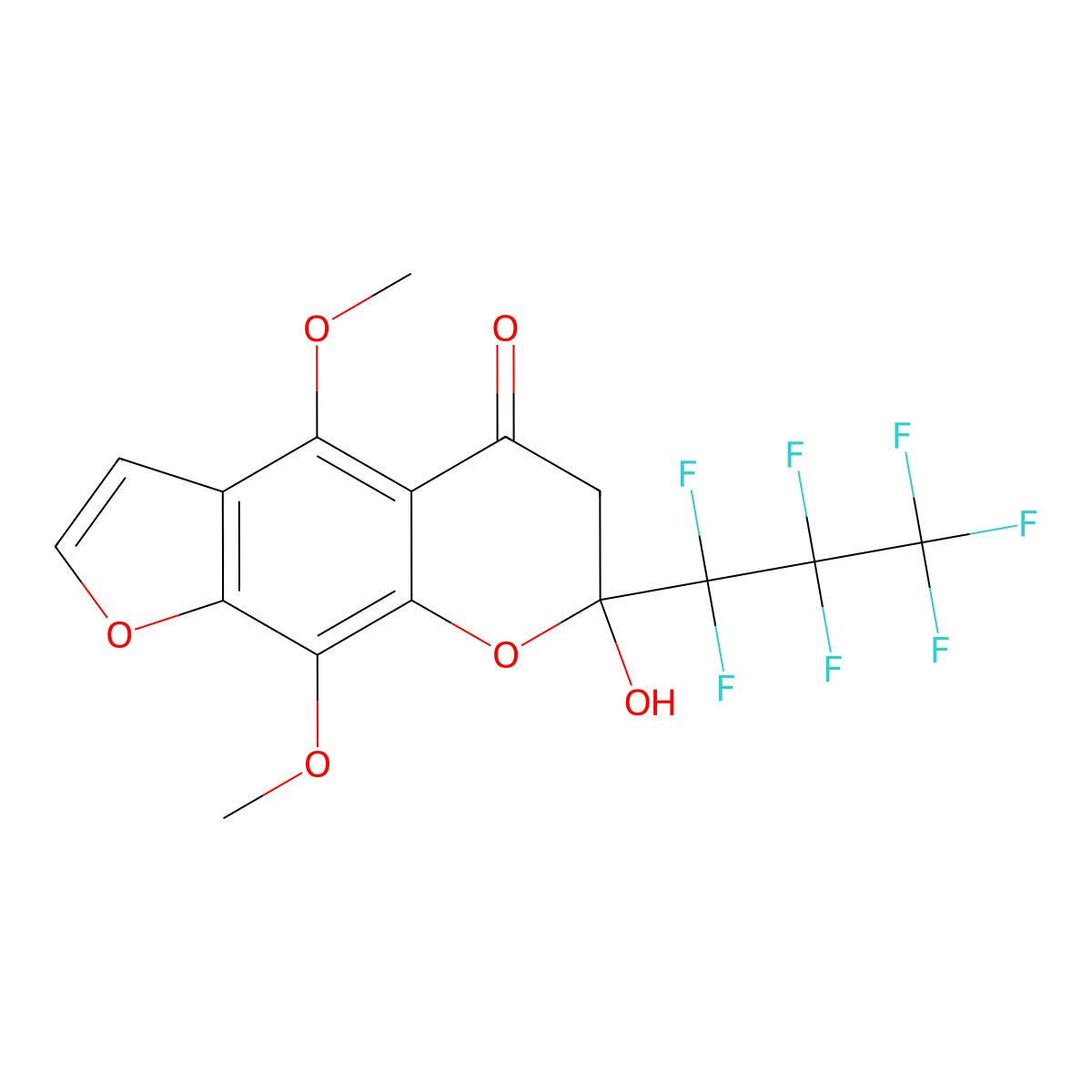 7-(Heptafluoropropyl)-7-hydroxy-4,9-dimethoxy-6,7-dihydro-5H-furo[3,2-g][1]benzopyran-5-one molecular structure, CAS 376380-76-6