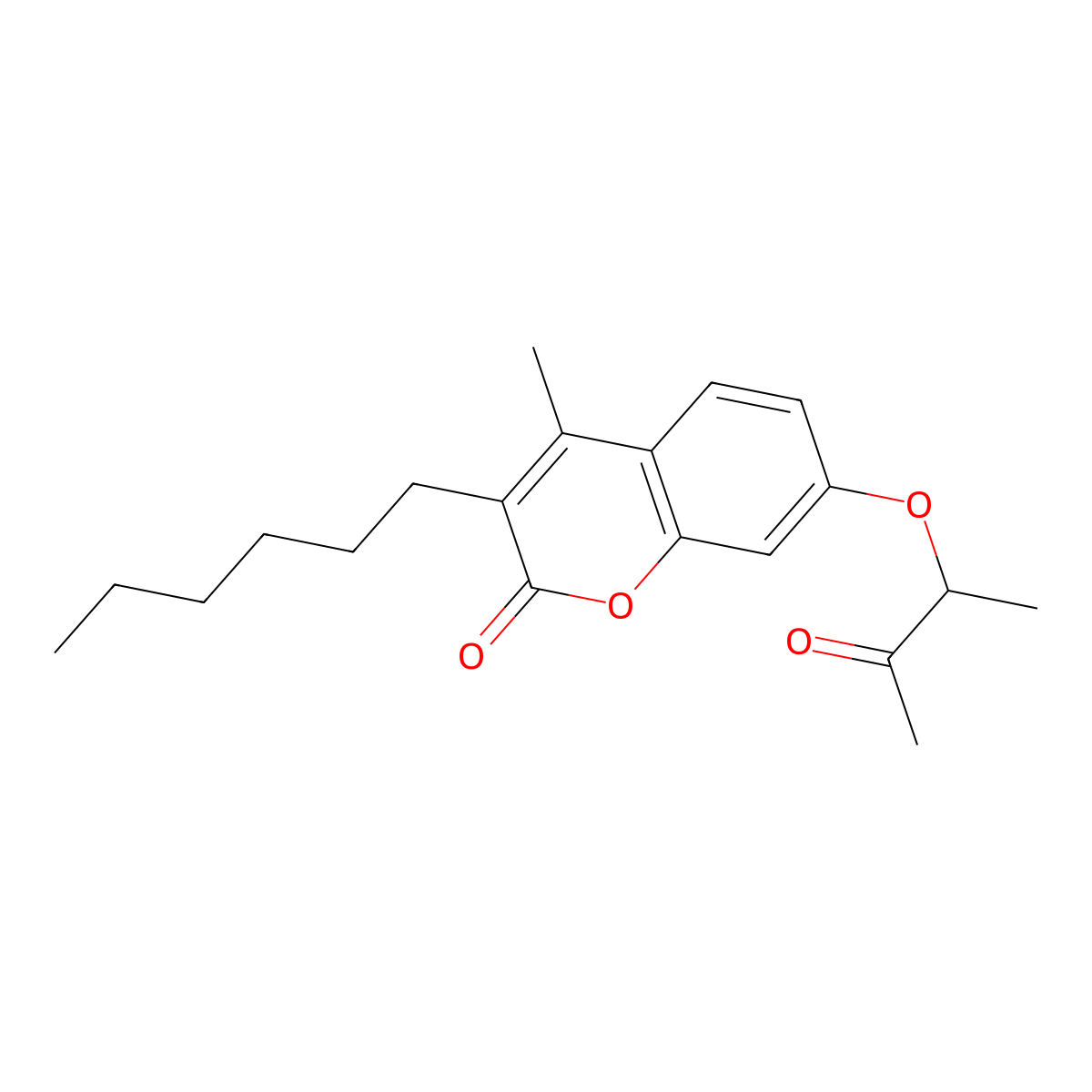 3-Hexyl-4-methyl-7-(3-oxobutan-2-yloxy)chromen-2-one molecular structure, CAS 376381-25-8