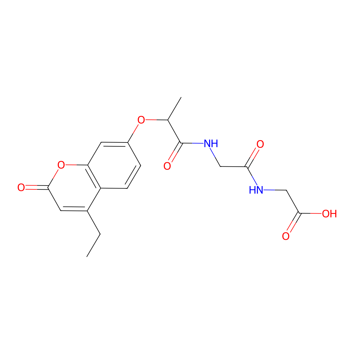 N-{2-[(4-ethyl-2-oxo-2H-chromen-7-yl)oxy]propanoyl}glycylglycine molecular structure, CAS 376381-37-2