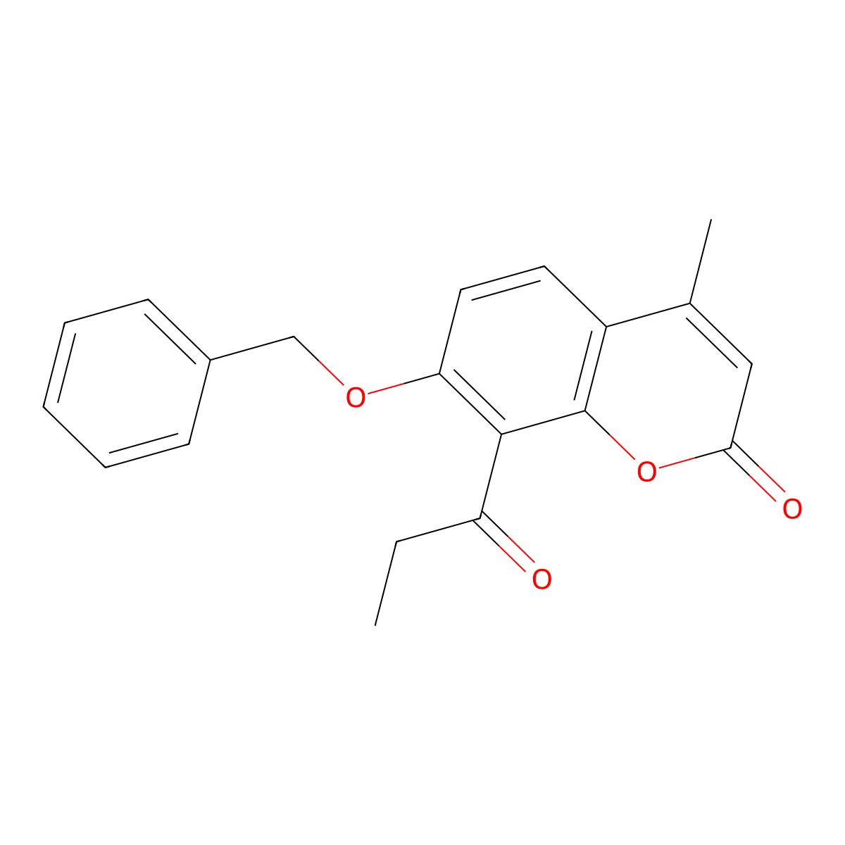 7-(benzyloxy)-4-methyl-8-propionyl-2H-chromen-2-one molecular structure, CAS 376381-87-2