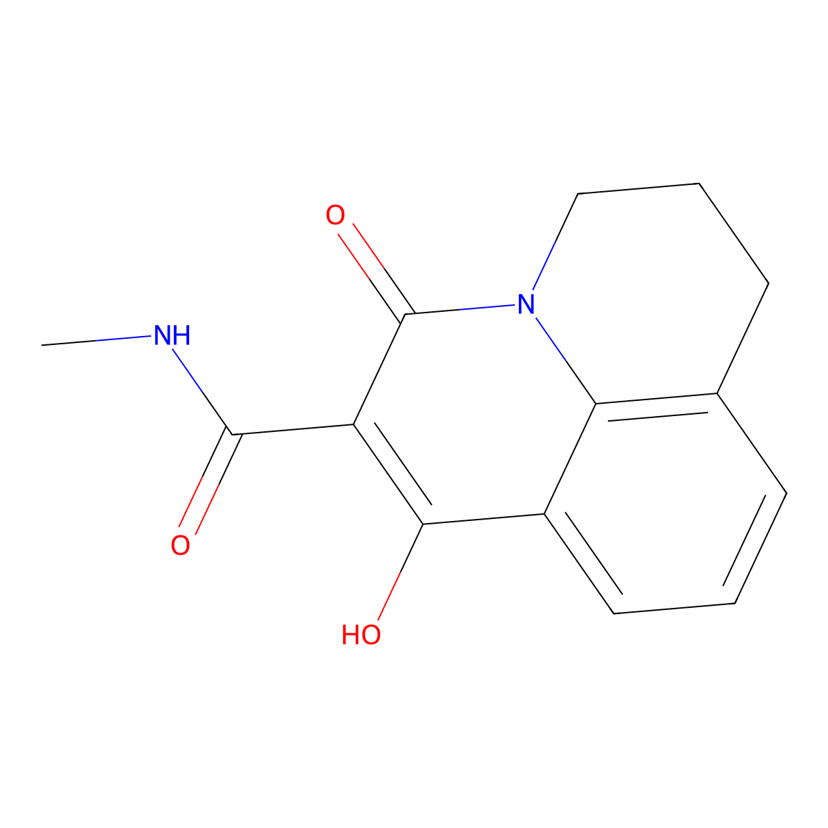 1-Hydroxy-3-oxo-6,7-dihydro-3H,5H-pyrido[3,2,1-ij]quinoline-2-carboxylic acid methylamide molecular structure, CAS 376381-96-3
