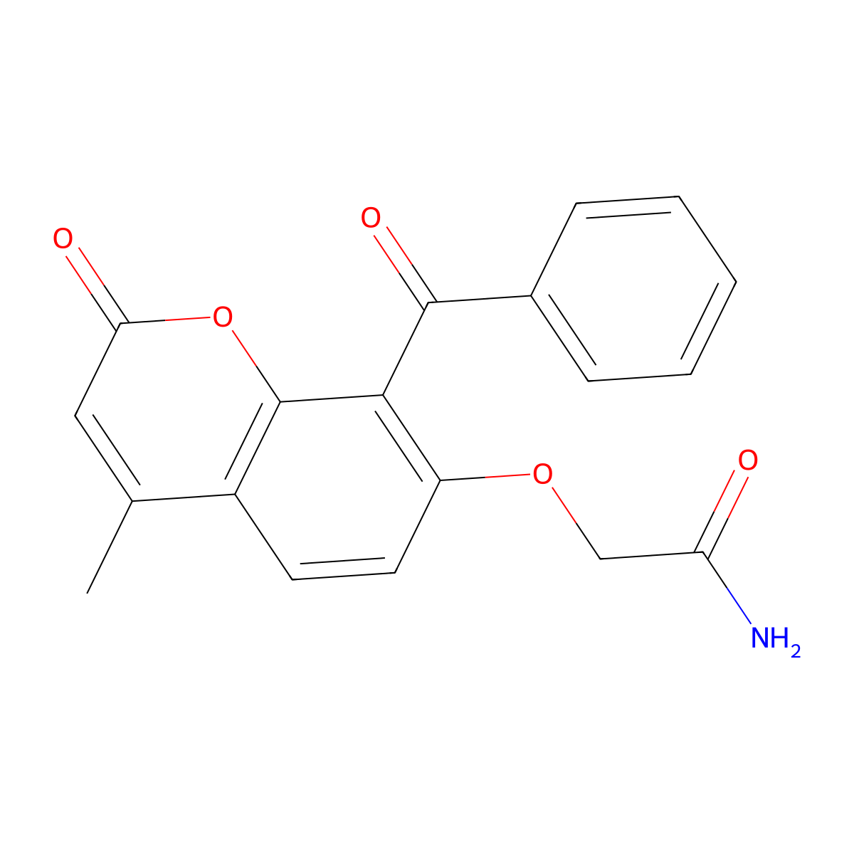 2-(8-Benzoyl-4-methyl-2-oxochromen-7-yl)oxyacetamide molecular structure, CAS 376382-20-6