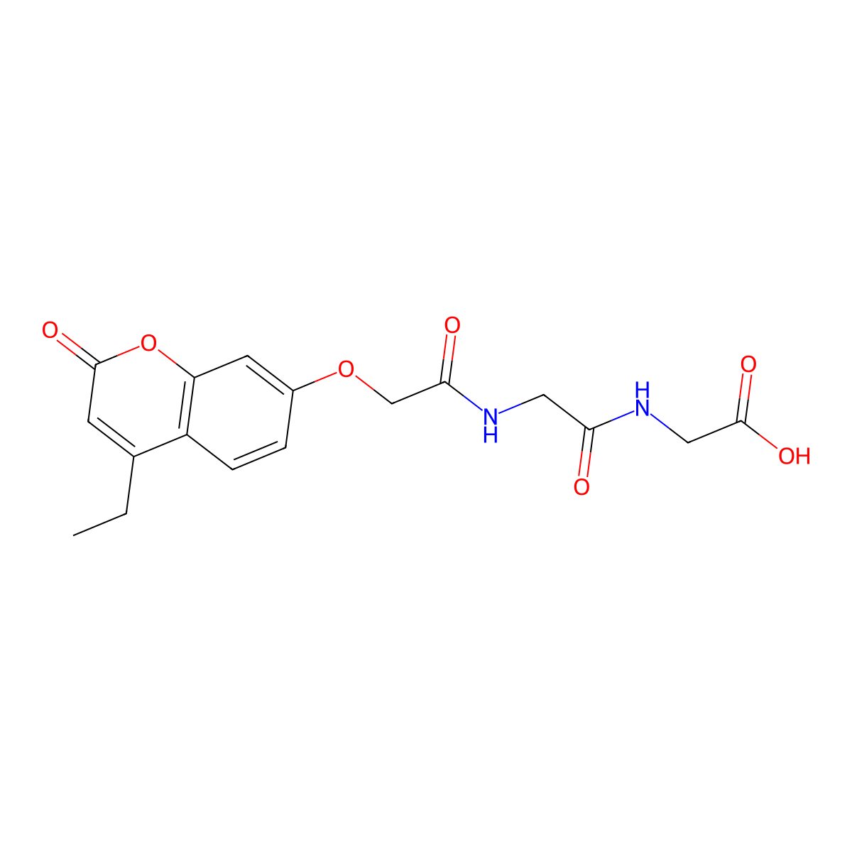 N-{[(4-ethyl-2-oxo-2H-chromen-7-yl)oxy]acetyl}glycylglycine molecular structure, CAS 376382-31-9
