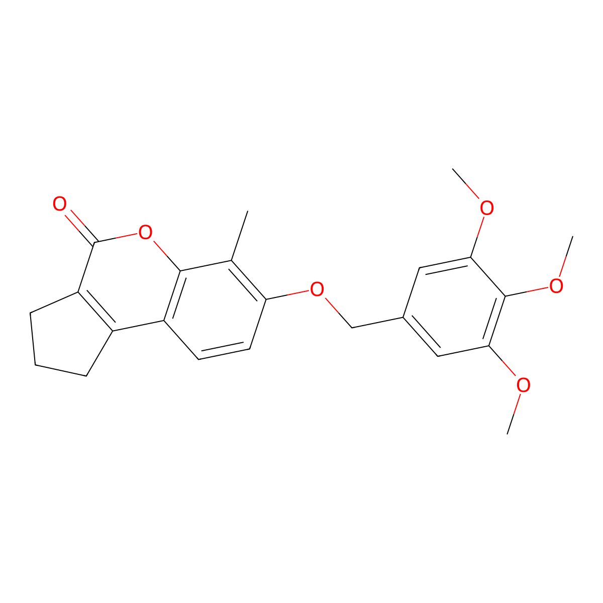 6-methyl-7-[(3,4,5-trimethoxybenzyl)oxy]-2,3-dihydrocyclopenta[c]chromen-4(1H)-one molecular structure, CAS 376382-43-3