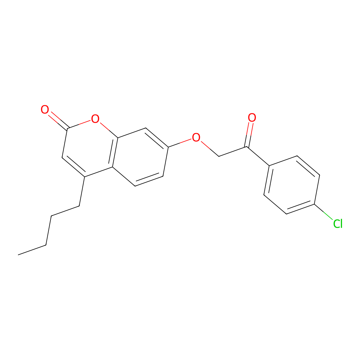 4-butyl-7-[2-(4-chlorophenyl)-2-oxoethoxy]-2H-chromen-2-one molecular structure, CAS 376382-60-4