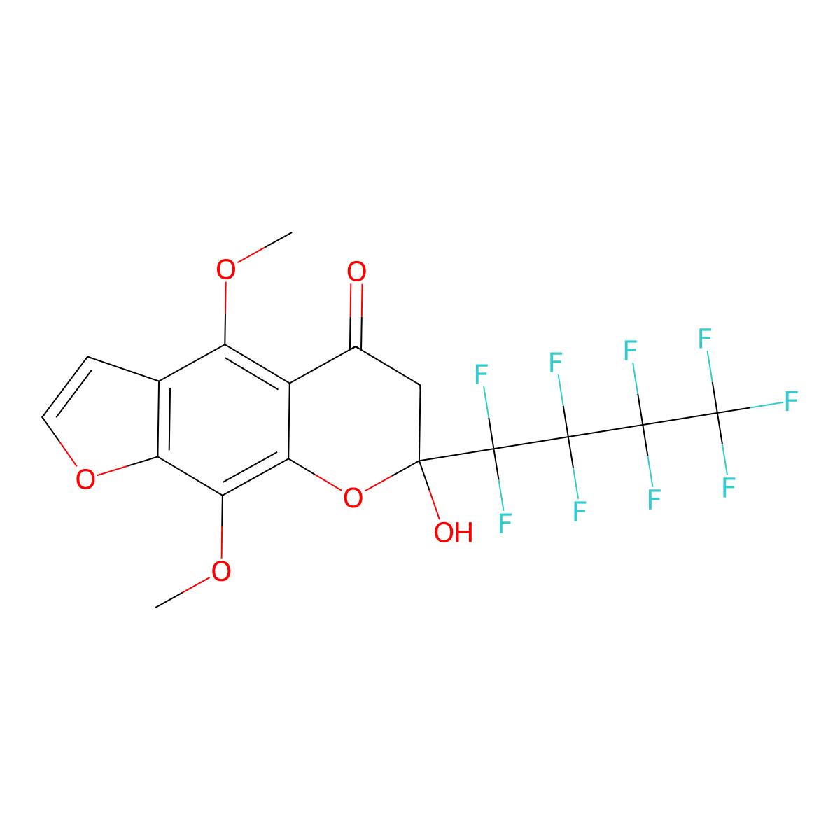 7-Hydroxy-4,9-dimethoxy-7-(nonafluorobutyl)-6,7-dihydro-5H-furo[3,2-g][1]benzopyran-5-one molecular structure, CAS 376382-61-5