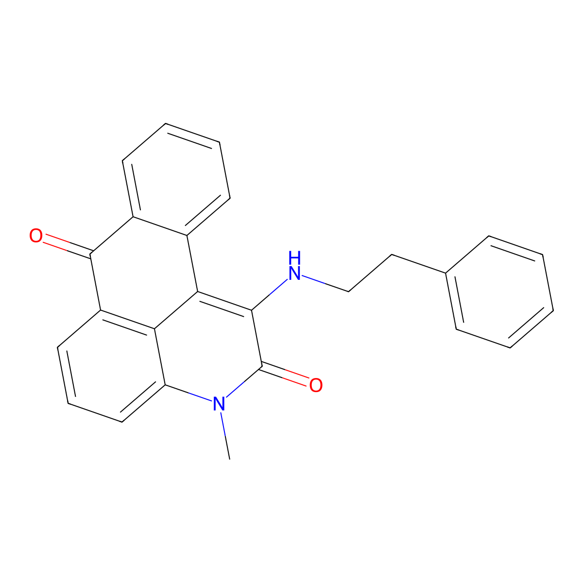 3-methyl-1-[(2-phenylethyl)amino]-3H-naphtho[1,2,3-de]quinoline-2,7-dione molecular structure, CAS 376382-65-9