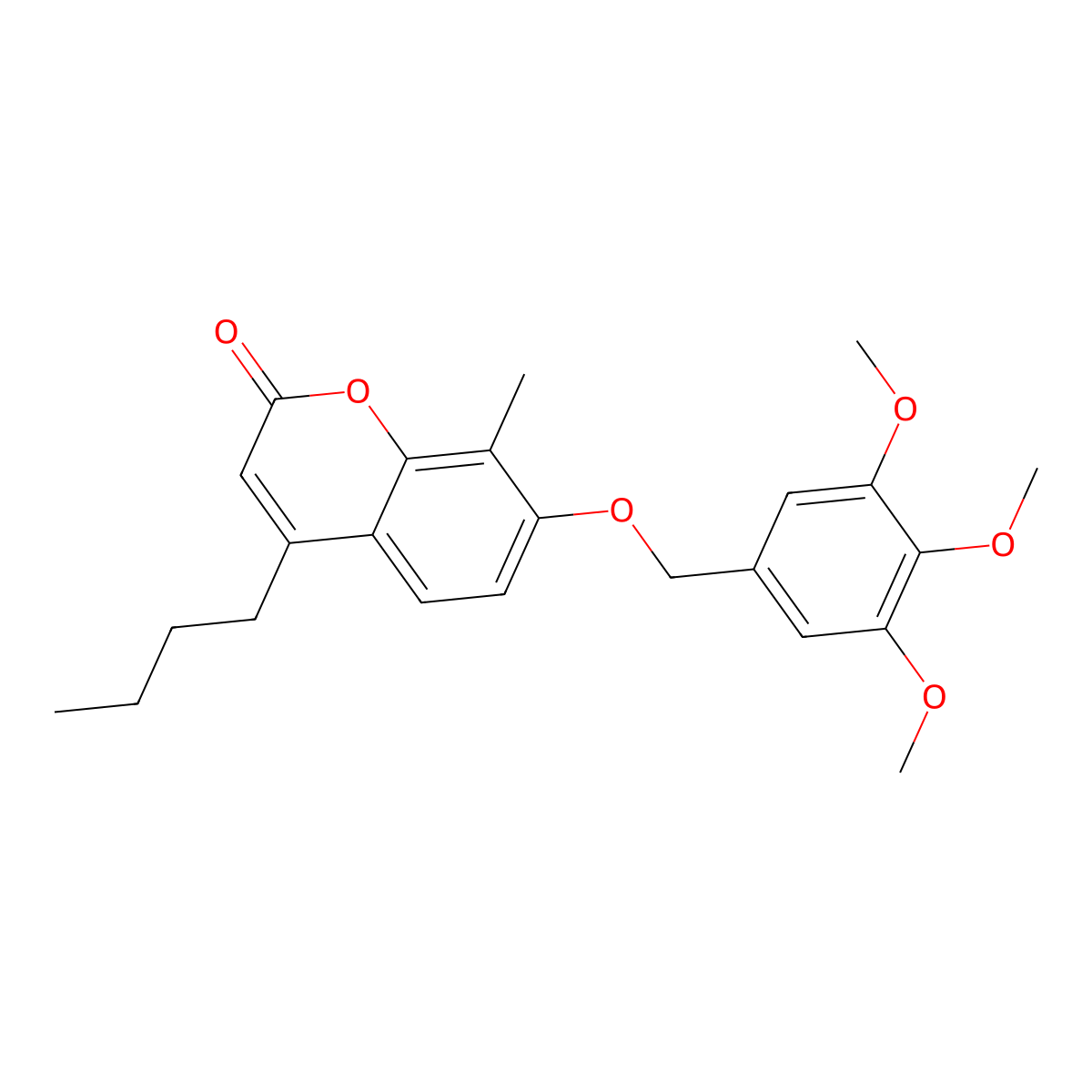 4-butyl-8-methyl-7-[(3,4,5-trimethoxybenzyl)oxy]-2H-chromen-2-one molecular structure, CAS 376382-74-0