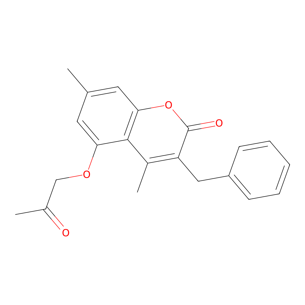3-benzyl-4,7-dimethyl-5-(2-oxopropoxy)-2H-chromen-2-one molecular structure, CAS 376382-76-2