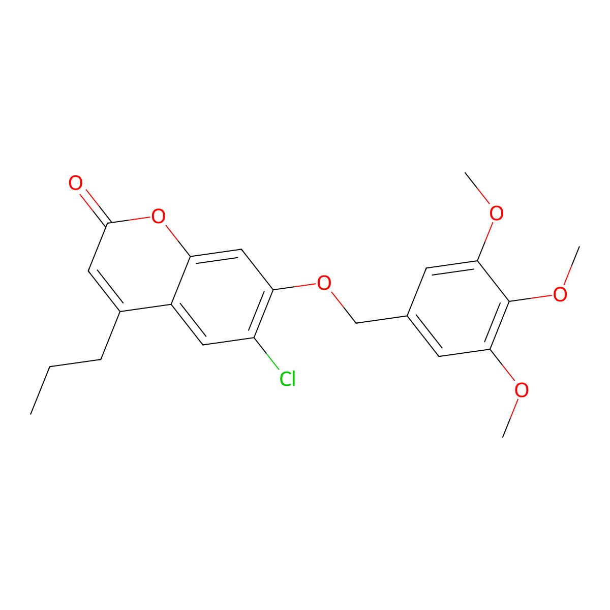 6-chloro-4-propyl-7-[(3,4,5-trimethoxybenzyl)oxy]-2H-chromen-2-one molecular structure, CAS 376382-78-4