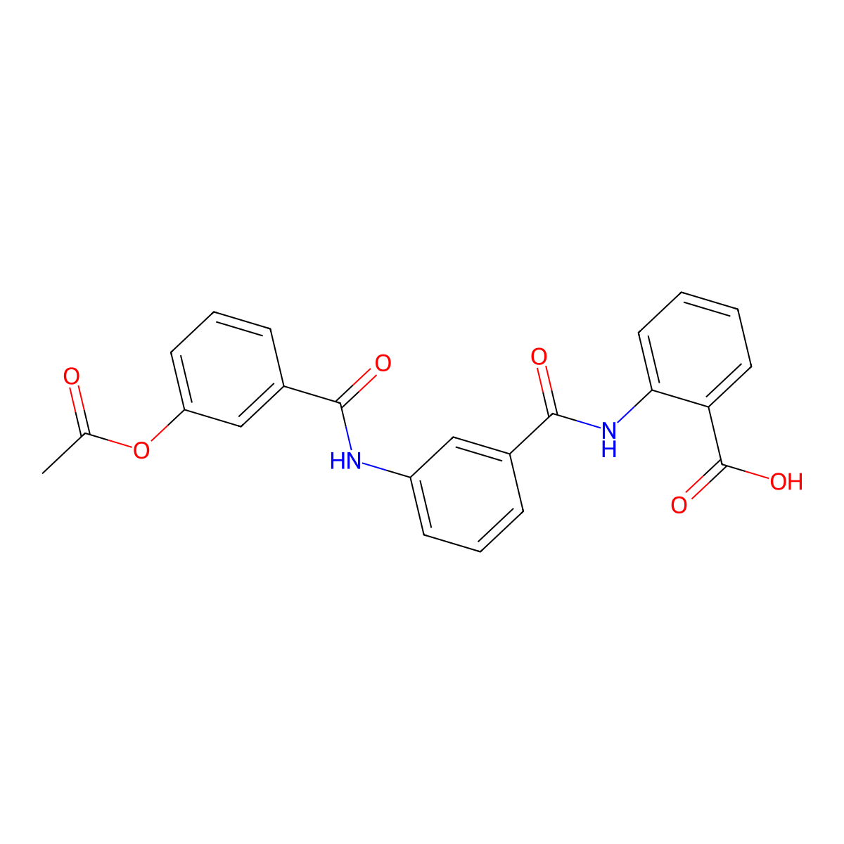 2-(3-(3-Acetoxybenzamido)benzamido)benzoic acid molecular structure, CAS 376382-82-0