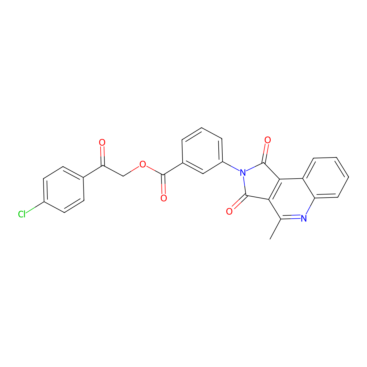 [2-(4-Chlorophenyl)-2-oxoethyl] 3-(4-methyl-1,3-dioxopyrrolo[3,4-c]quinolin-2-yl)benzoate molecular structure, CAS 376382-83-1