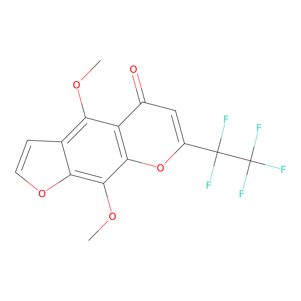 4,9-dimethoxy-7-(pentafluoroethyl)-5H-furo[3,2-g]chromen-5-one molecular structure, CAS 376382-85-3