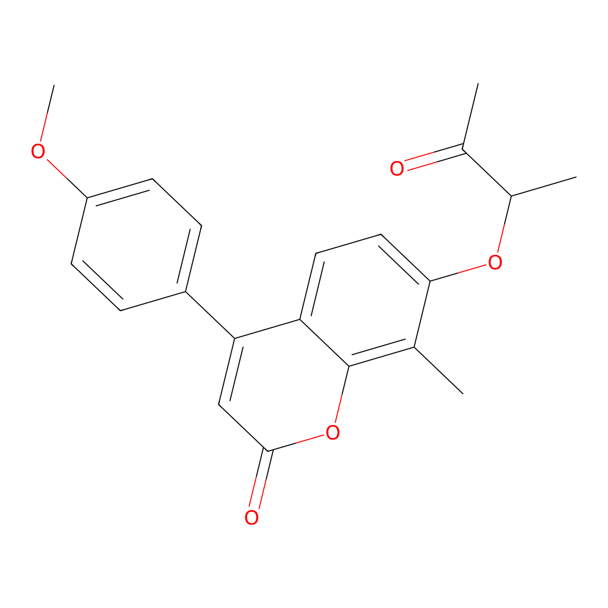 4-(4-Methoxyphenyl)-8-methyl-7-(3-oxobutan-2-yloxy)chromen-2-one molecular structure, CAS 376382-87-5