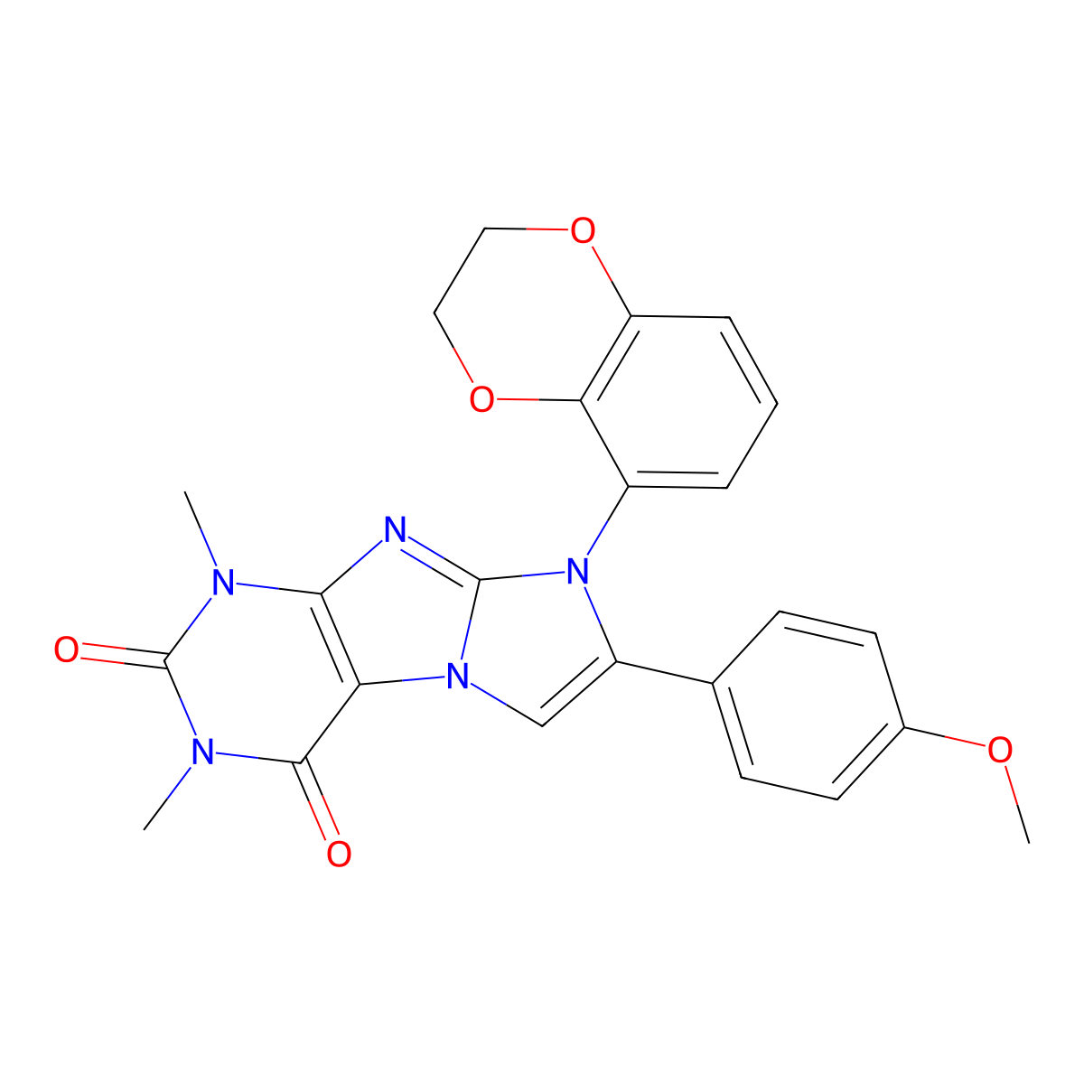 6-(2,3-Dihydro-1,4-benzodioxin-5-yl)-7-(4-methoxyphenyl)-2,4-dimethylpurino[7,8-a]imidazole-1,3-dione molecular structure, CAS 376382-97-7