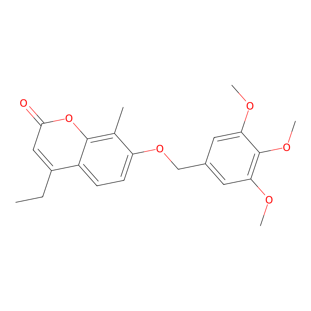 4-ethyl-8-methyl-7-[(3,4,5-trimethoxybenzyl)oxy]-2H-chromen-2-one molecular structure, CAS 376383-08-3