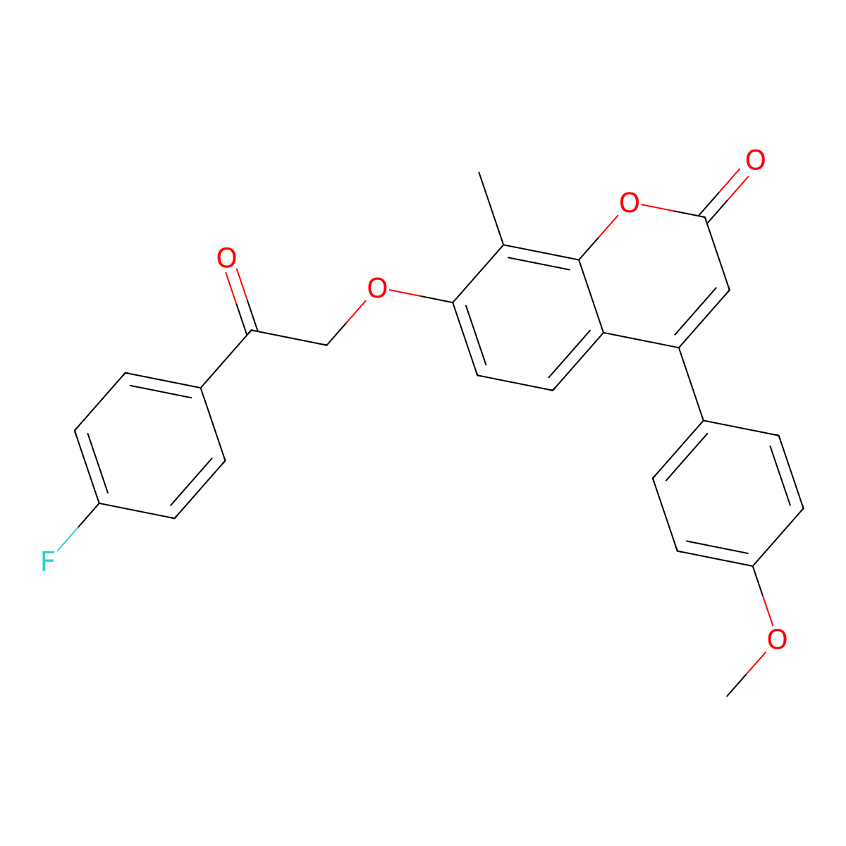 7-[2-(4-fluorophenyl)-2-oxoethoxy]-4-(4-methoxyphenyl)-8-methyl-2H-chromen-2-one molecular structure, CAS 376383-09-4