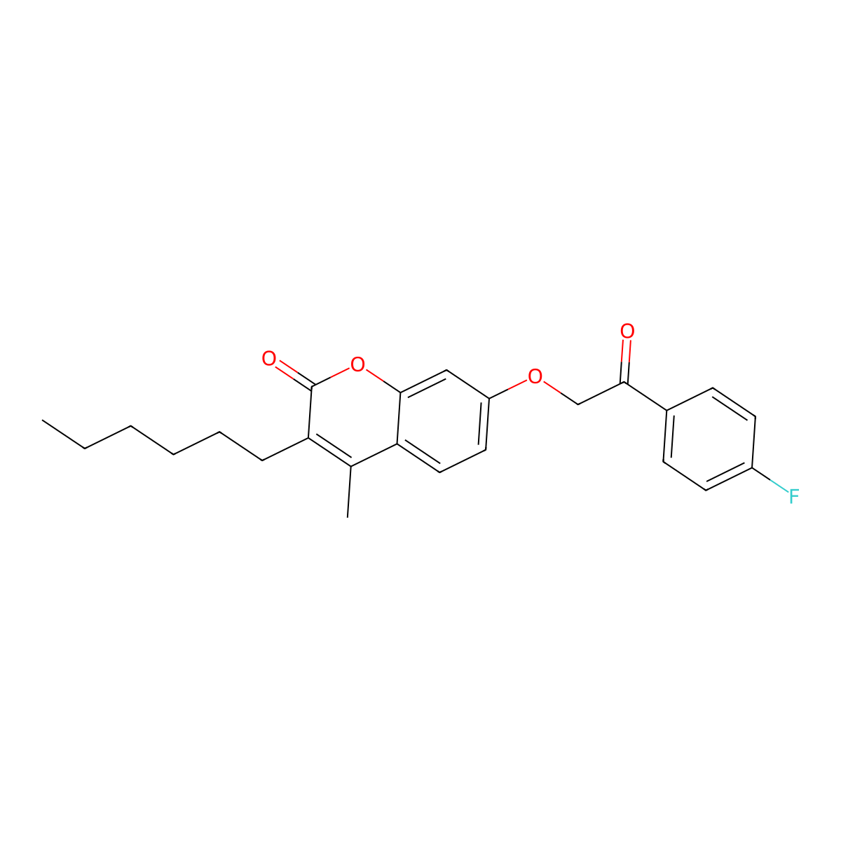 7-[2-(4-fluorophenyl)-2-oxoethoxy]-3-hexyl-4-methyl-2H-chromen-2-one molecular structure, CAS 376383-29-8