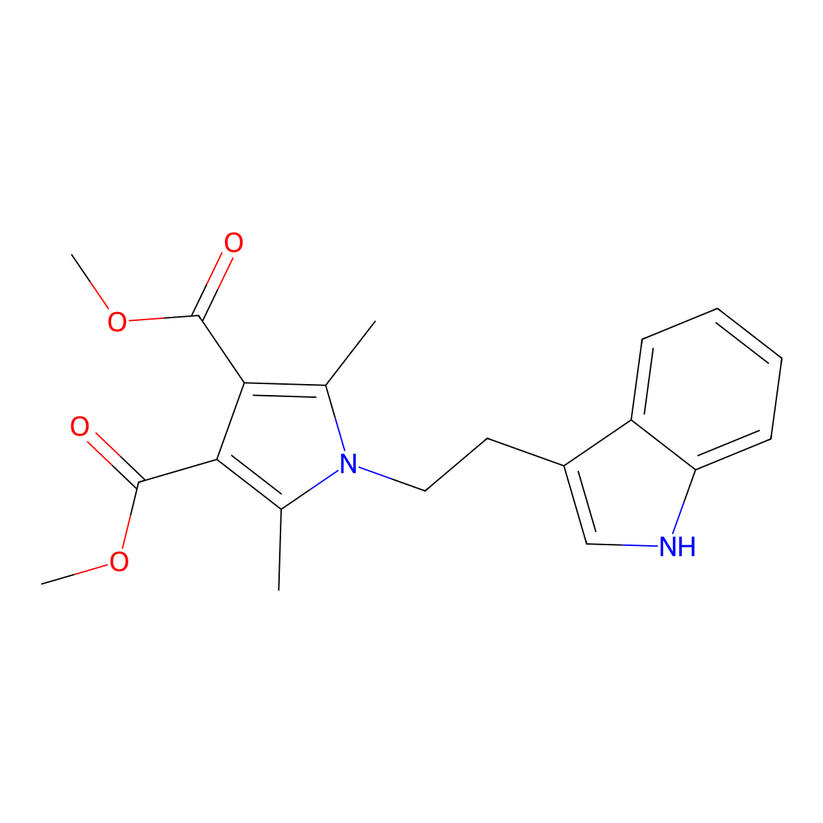 dimethyl 1-[2-(1H-indol-3-yl)ethyl]-2,5-dimethyl-1H-pyrrole-3,4-dicarboxylate molecular structure, CAS 376383-39-0