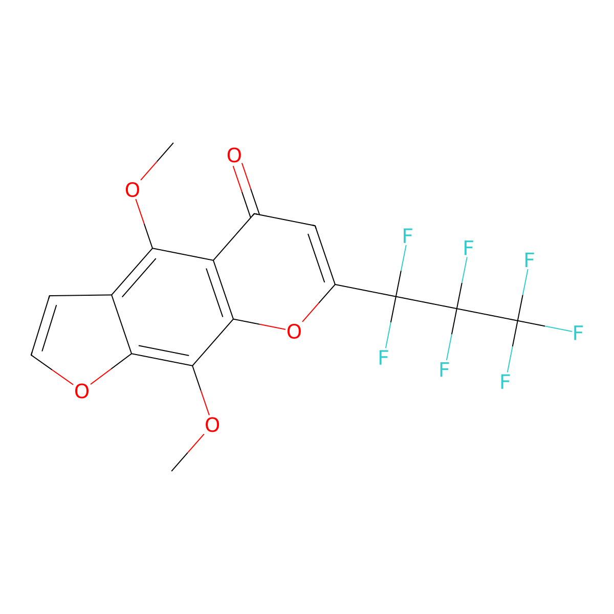 7-(Heptafluoropropyl)-4,9-dimethoxy-5H-furo[3,2-g][1]benzopyran-5-one molecular structure, CAS 376383-49-2