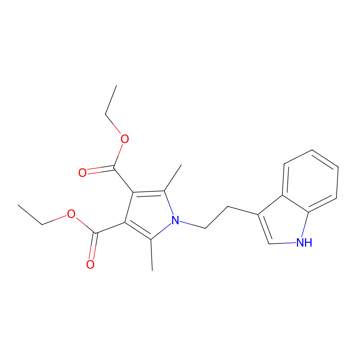 diethyl 1-[2-(1H-indol-3-yl)ethyl]-2,5-dimethyl-1H-pyrrole-3,4-dicarboxylate molecular structure, CAS 376383-73-2