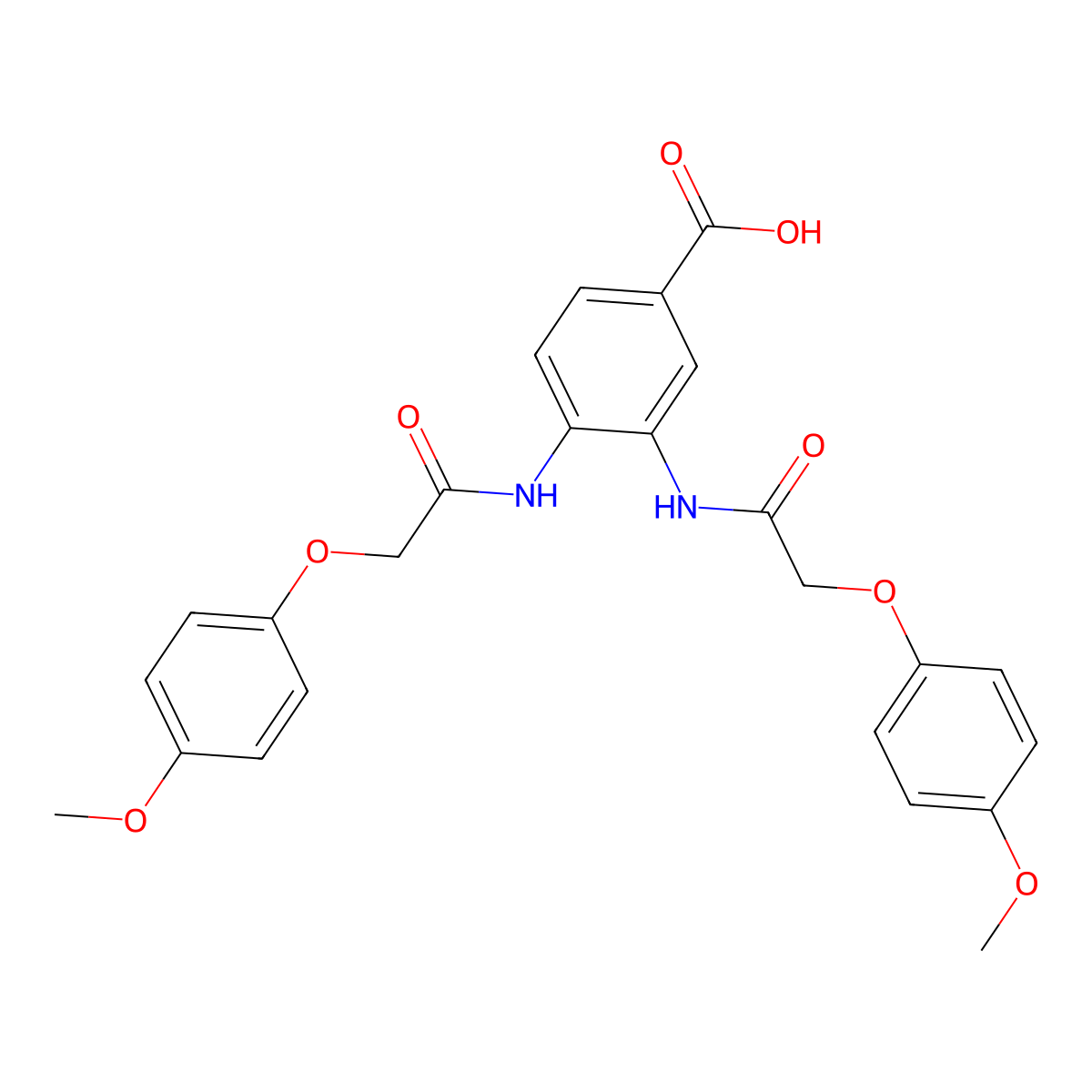 3,4-Bis{[(4-methoxyphenoxy)acetyl]amino}benzoic acid molecular structure, CAS 376383-76-5