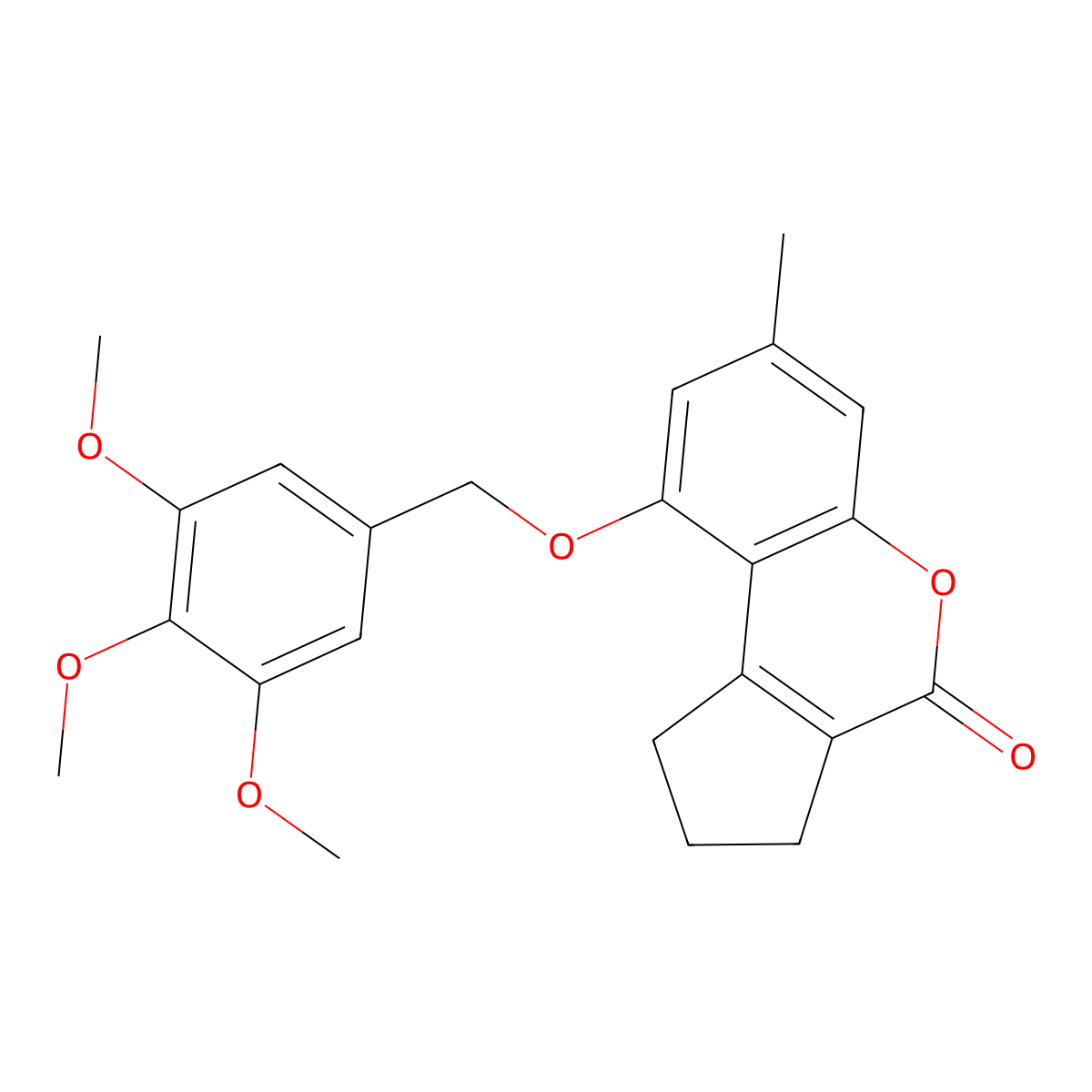 7-methyl-9-[(3,4,5-trimethoxybenzyl)oxy]-2,3-dihydrocyclopenta[c]chromen-4(1H)-one molecular structure, CAS 376383-90-3