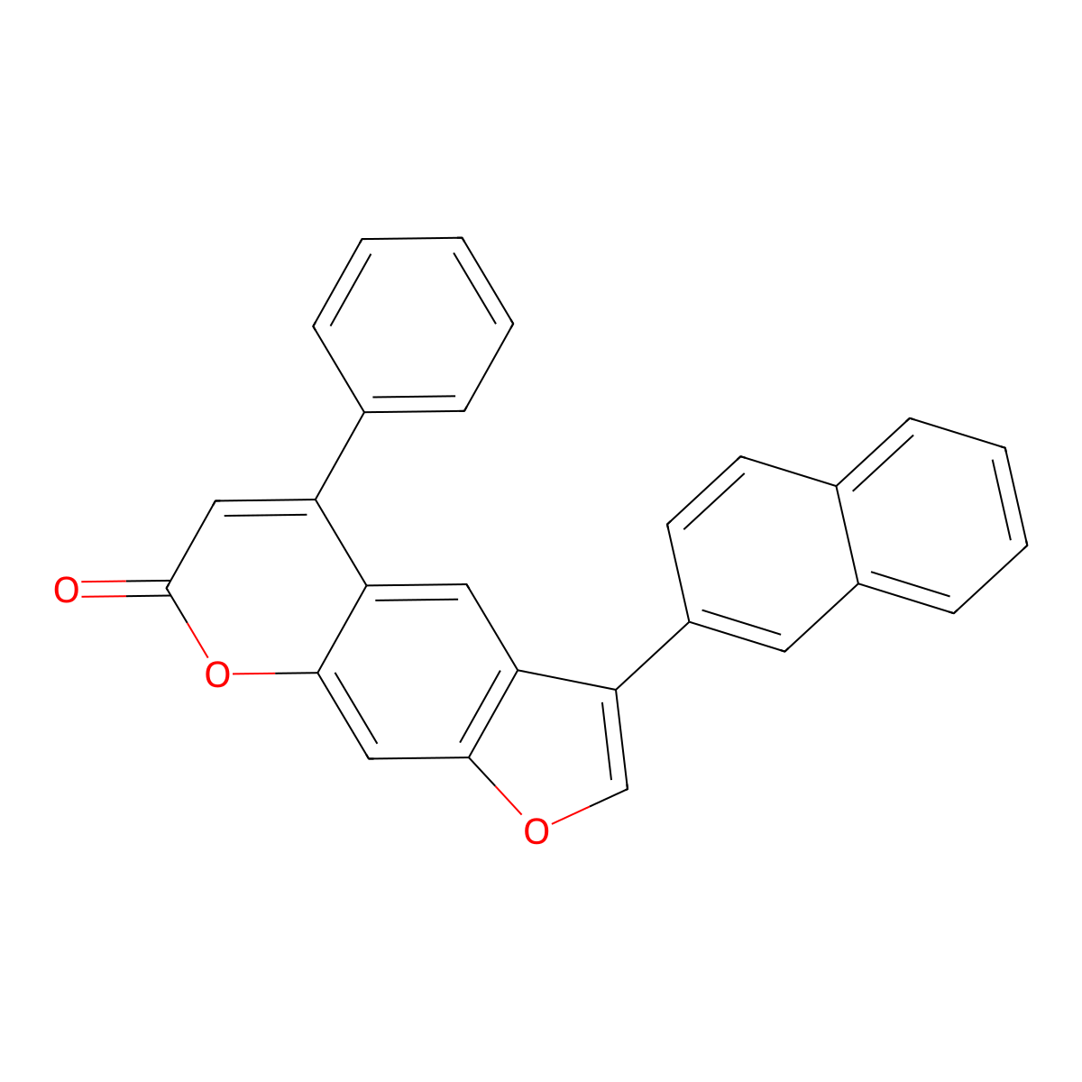 3-(naphthalen-2-yl)-5-phenyl-7H-furo[3,2-g]chromen-7-one molecular structure, CAS 376383-92-5