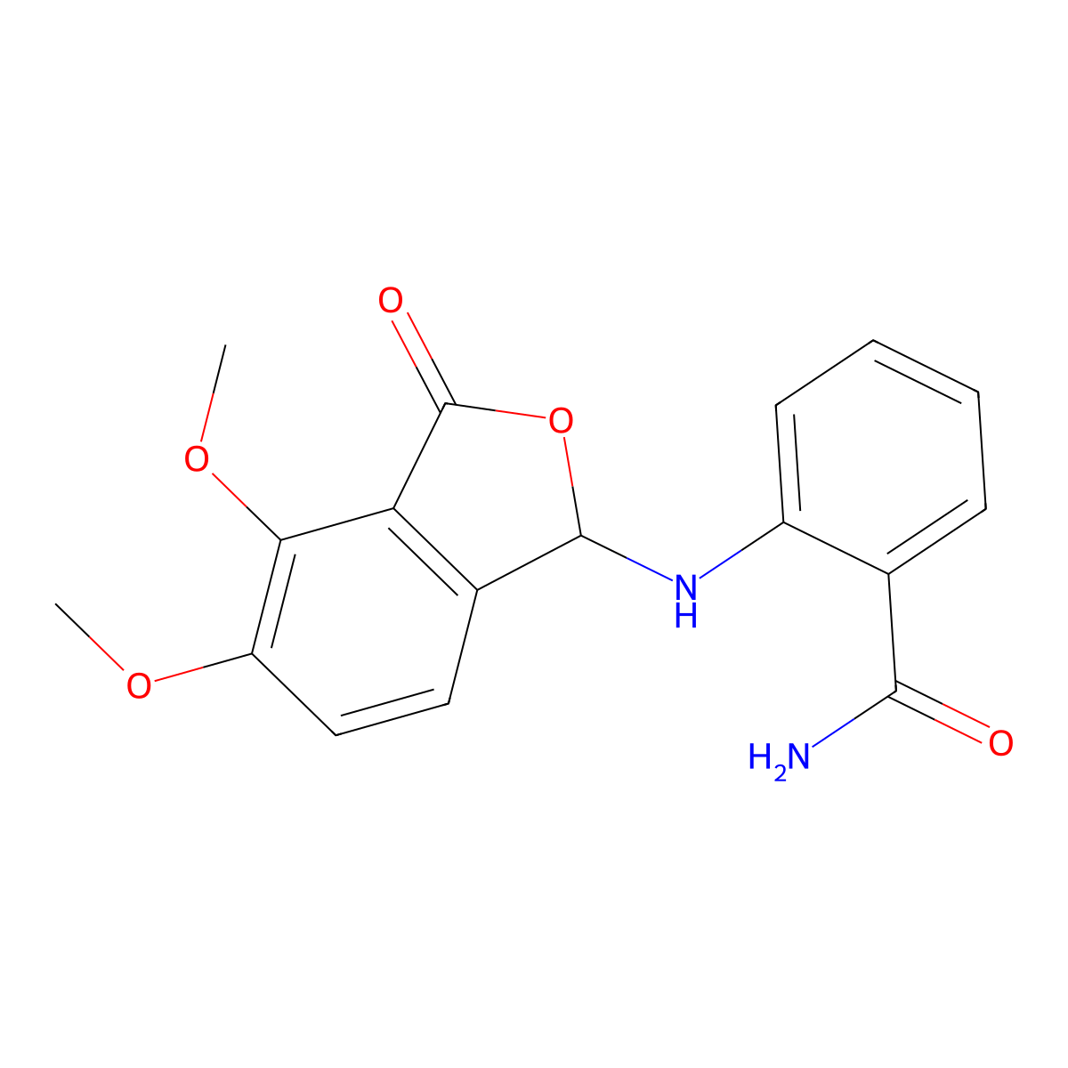 2-[(4,5-Dimethoxy-3-oxo-1,3-dihydro-2-benzofuran-1-yl)amino]benzamide molecular structure, CAS 376384-00-8