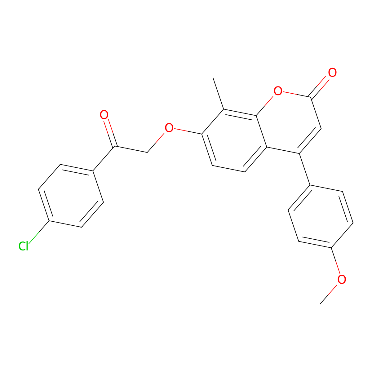 7-[2-(4-chlorophenyl)-2-oxoethoxy]-4-(4-methoxyphenyl)-8-methyl-2H-chromen-2-one molecular structure, CAS 376384-02-0