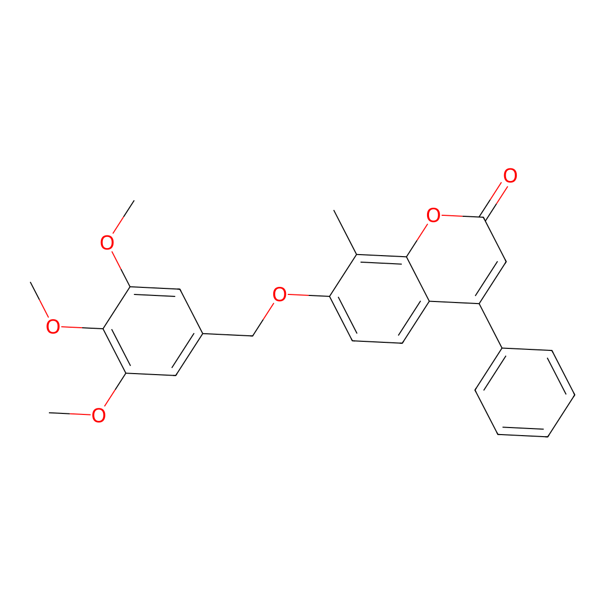 8-methyl-4-phenyl-7-[(3,4,5-trimethoxybenzyl)oxy]-2H-chromen-2-one molecular structure, CAS 376384-46-2