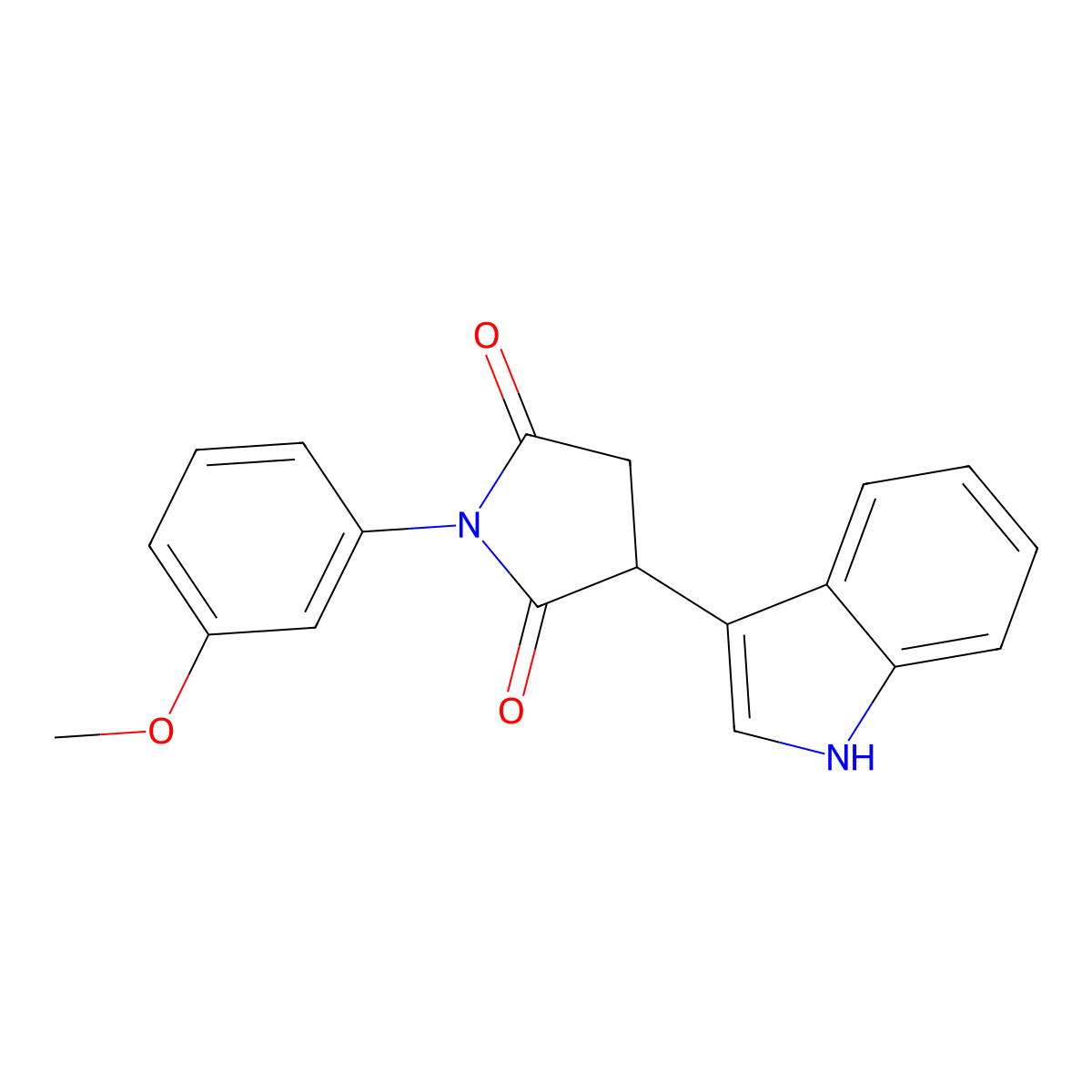 3-(1H-indol-3-yl)-1-(3-methoxyphenyl)pyrrolidine-2,5-dione molecular structure, CAS 376384-77-9
