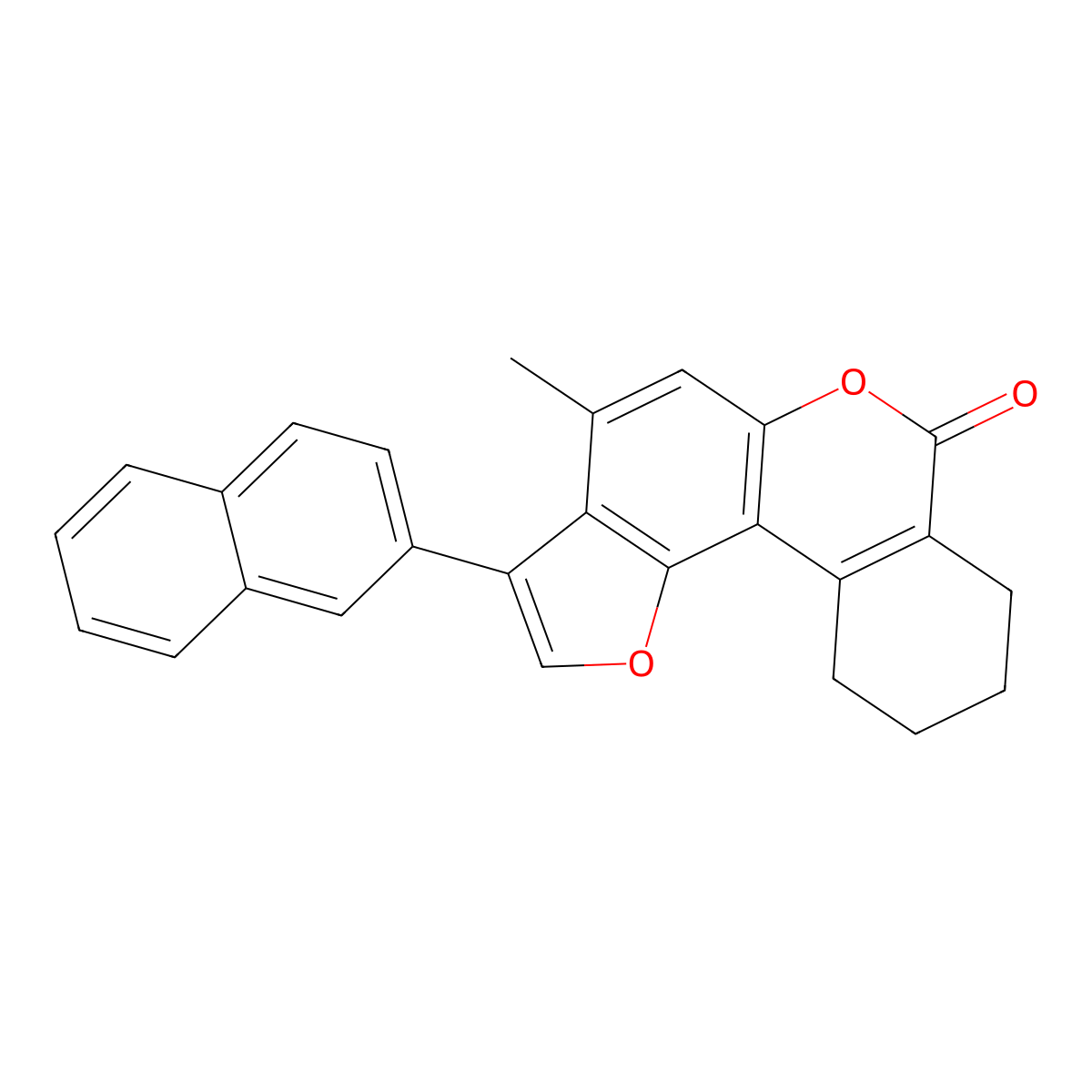 4-methyl-3-(2-naphthyl)-8,9,10,11-tetrahydro-7H-benzo[c]furo[2,3-f]chromen-7-one molecular structure, CAS 376384-82-6