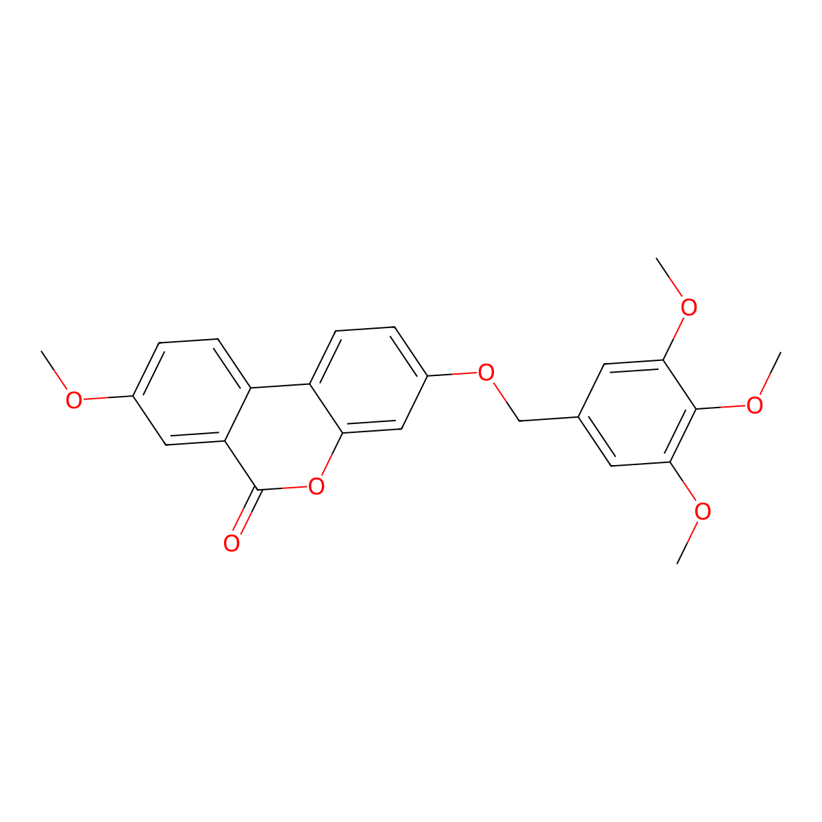 8-methoxy-3-[(3,4,5-trimethoxybenzyl)oxy]-6H-benzo[c]chromen-6-one molecular structure, CAS 376384-96-2