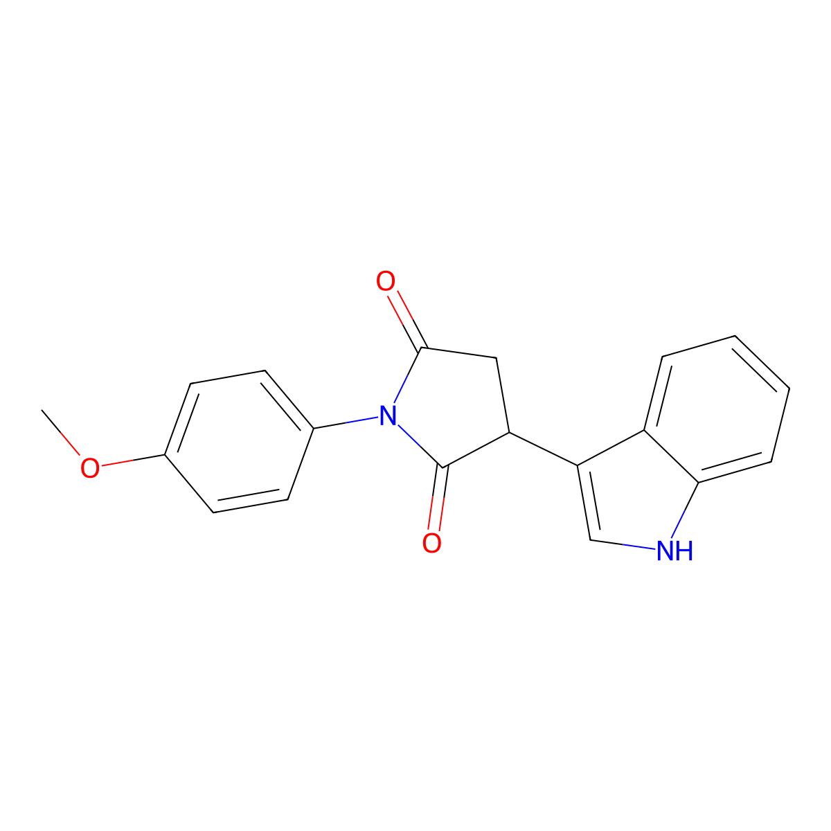 3-(1H-indol-3-yl)-1-(4-methoxyphenyl)pyrrolidine-2,5-dione molecular structure, CAS 376385-13-6