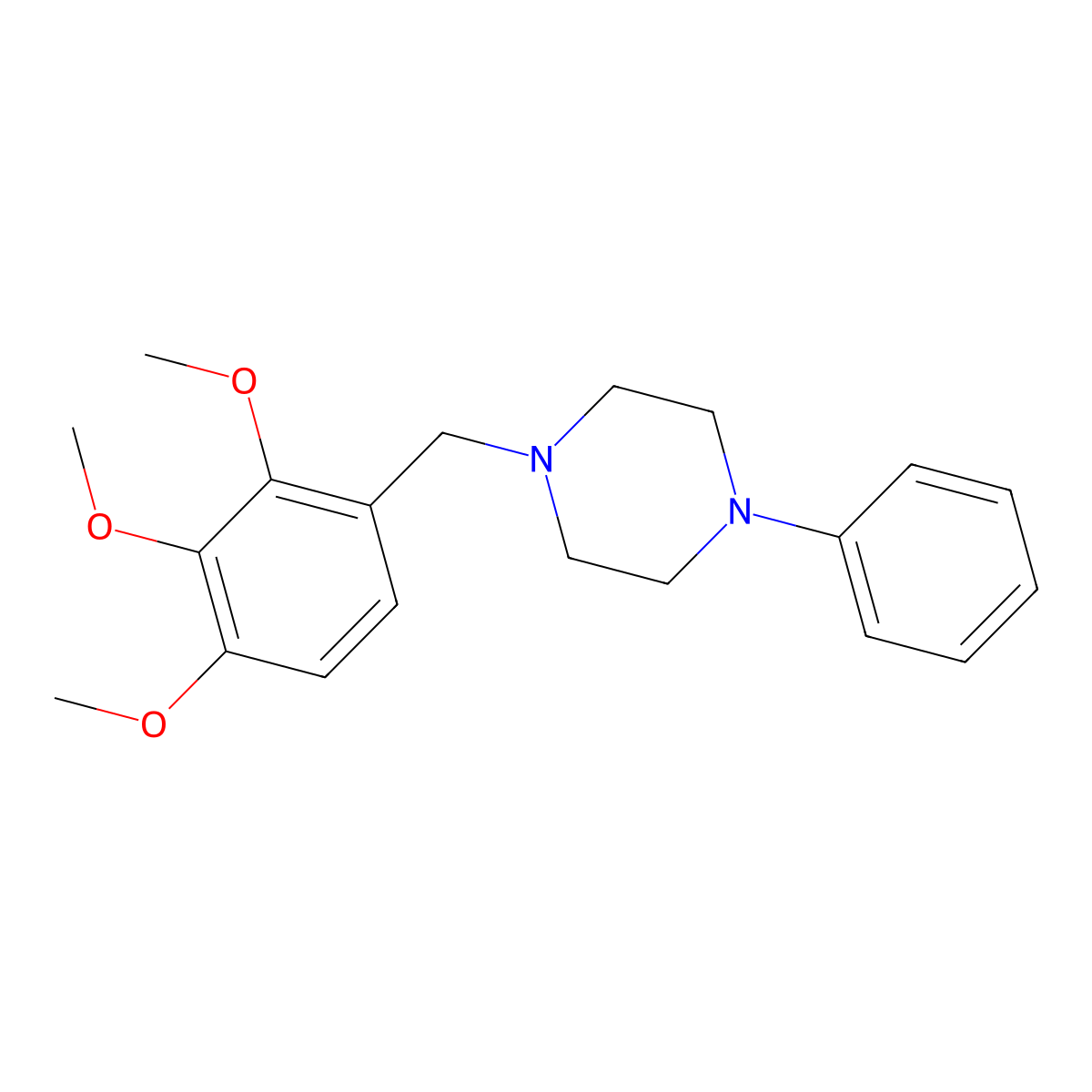 1-Phenyl-4-(2,3,4-trimethoxybenzyl)piperazine molecular structure, CAS 376385-20-5