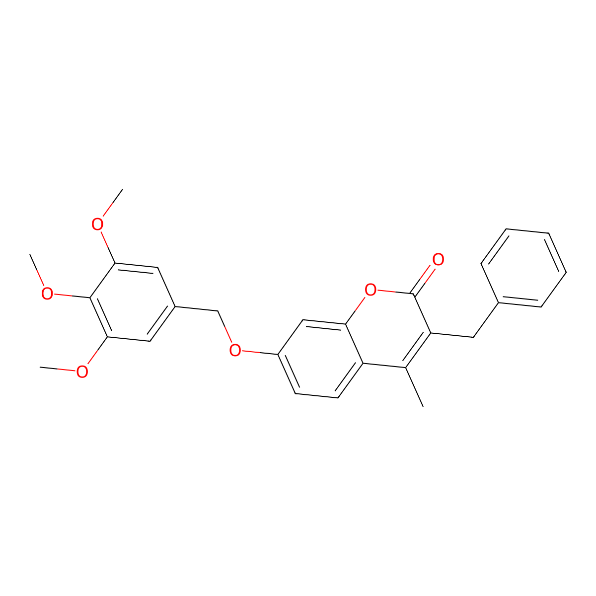 3-benzyl-4-methyl-7-[(3,4,5-trimethoxybenzyl)oxy]-2H-chromen-2-one molecular structure, CAS 376385-38-5