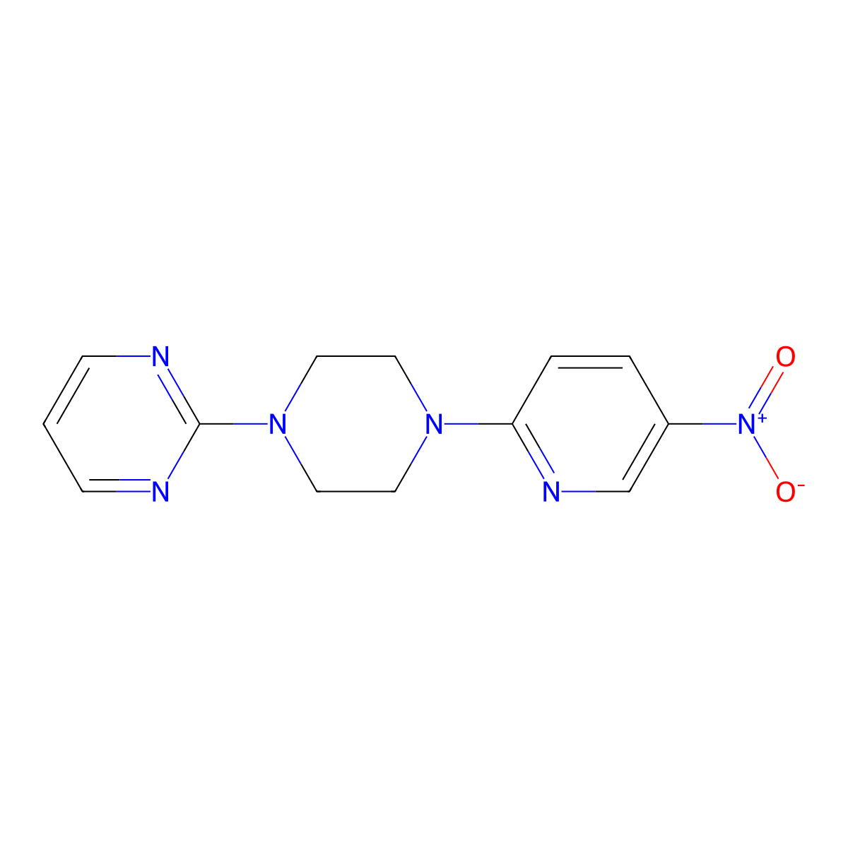 2-[4-(5-Nitropyridin-2-yl)piperazin-1-yl]pyrimidine molecular structure, CAS 376385-47-6