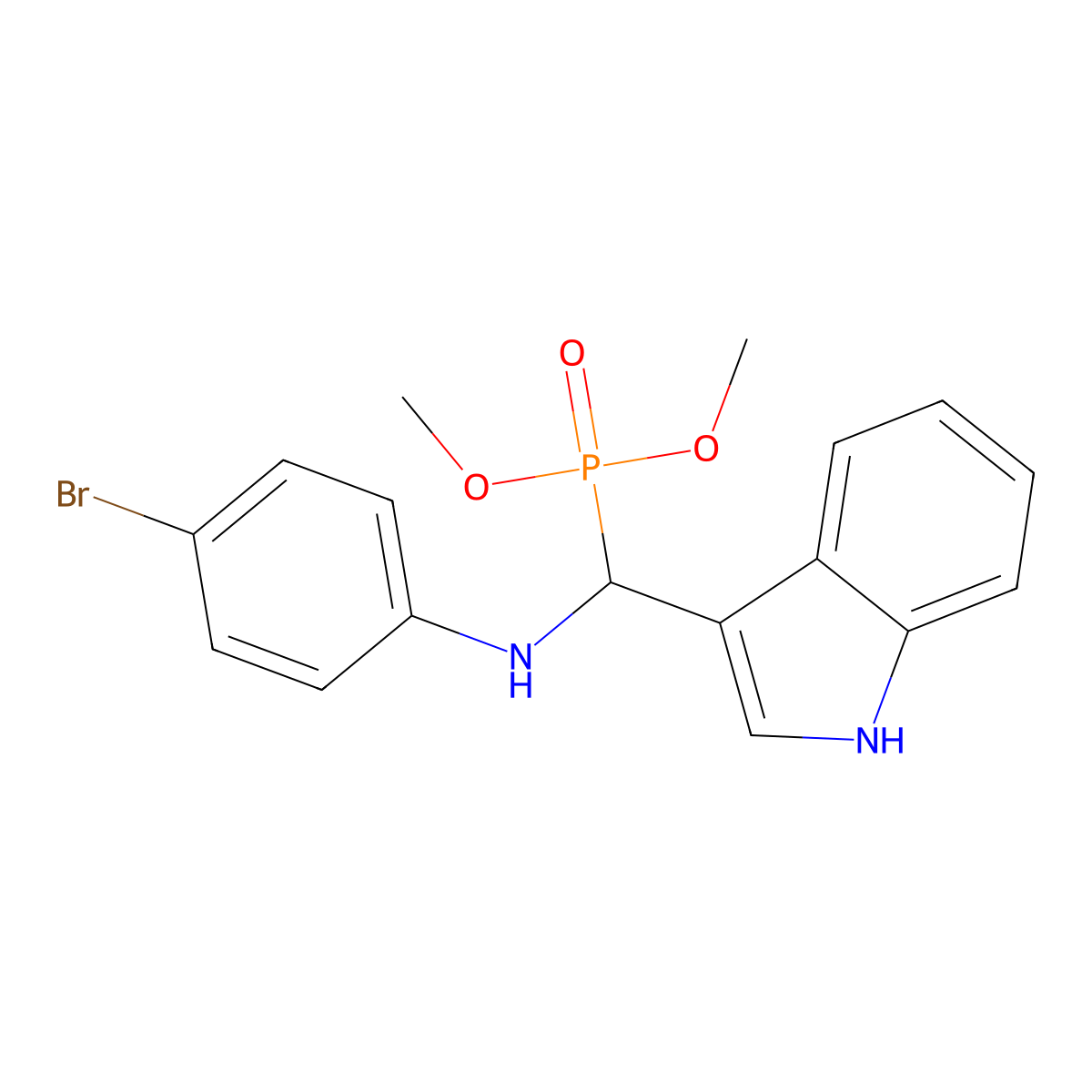 4-bromo-N-[dimethoxyphosphoryl(1H-indol-3-yl)methyl]aniline molecular structure, CAS 376386-58-2