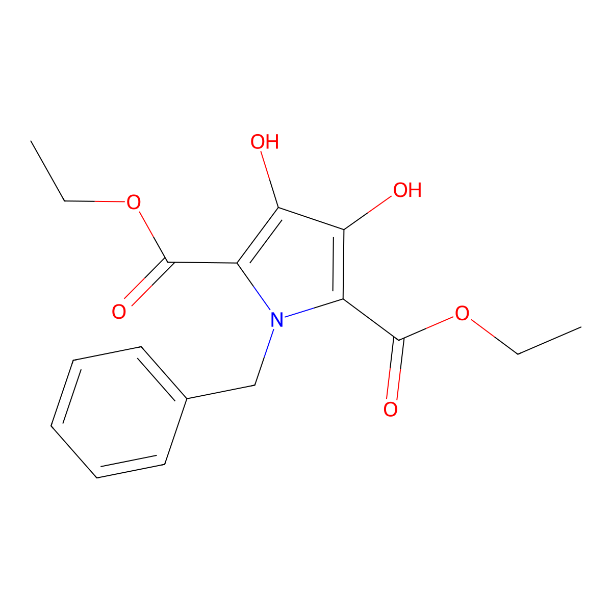 Diethyl 1-benzyl-3,4-dihydroxy-1H-pyrrole-2,5-dicarboxylate molecular structure, CAS 376395-32-3