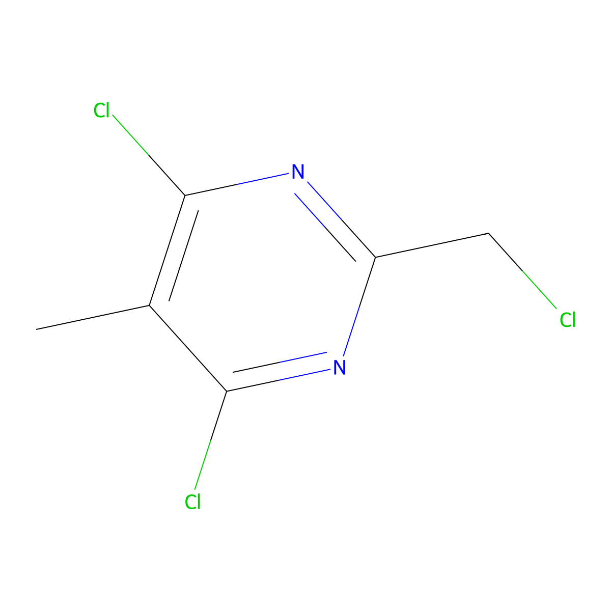 4,6-Dichloro-2-(chloromethyl)-5-methylpyrimidine molecular structure, CAS 3764-00-9