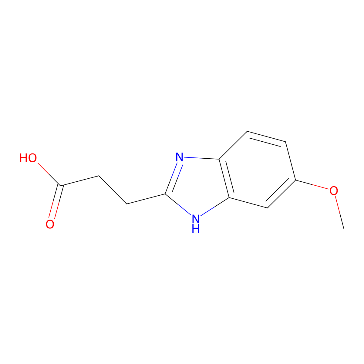 3-(5-methoxy-1H-benzimidazol-2-yl)propanoic acid molecular structure, CAS 37640-73-6