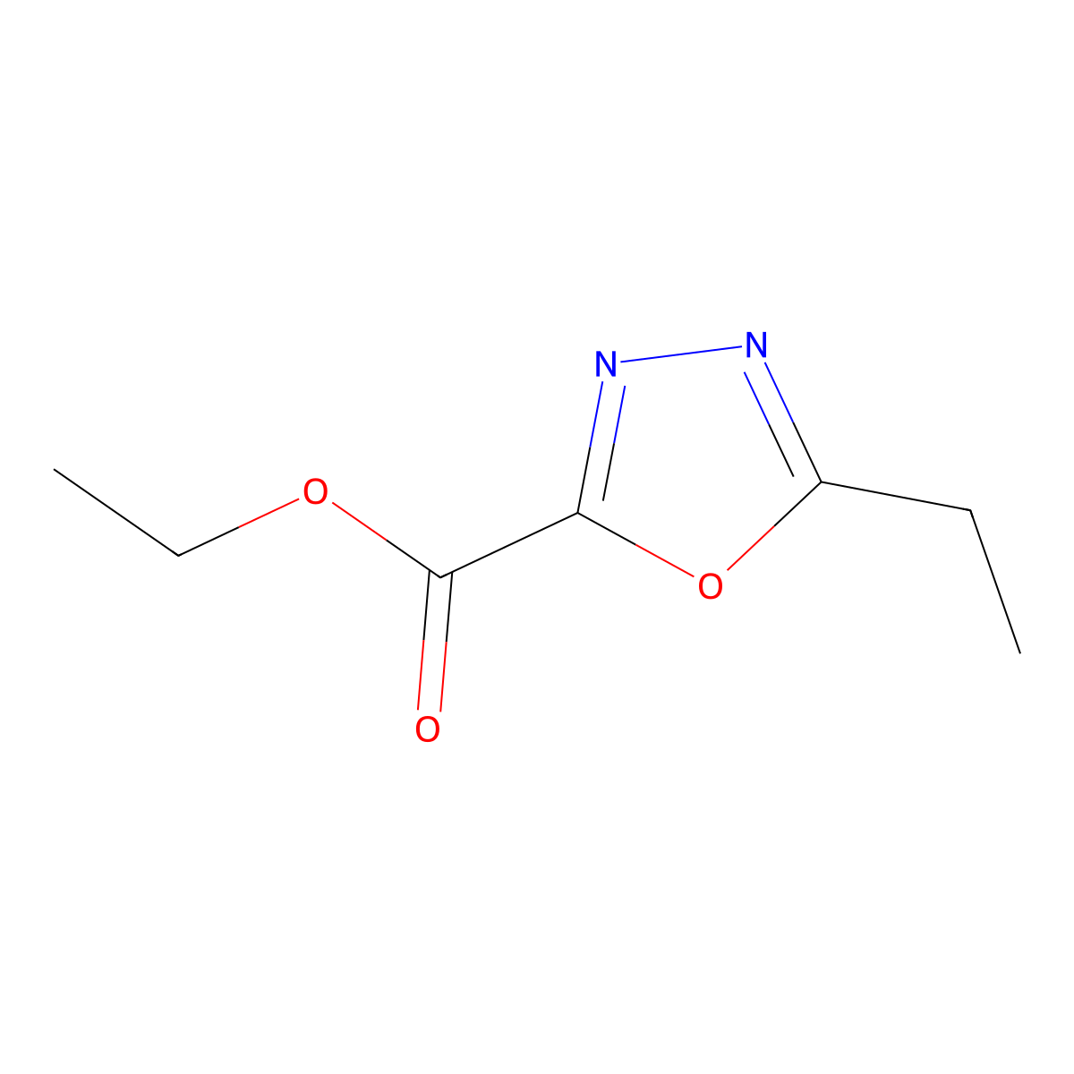 Ethyl 5-ethyl-1,3,4-oxadiazole-2-carboxylate molecular structure, CAS 37641-38-6