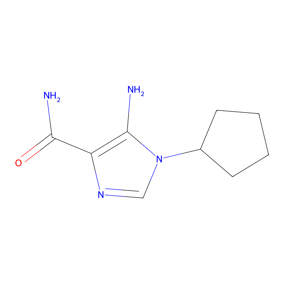 5-amino-1-cyclopentyl-1H-imidazole-4-carboxamide molecular structure, CAS 37642-55-0