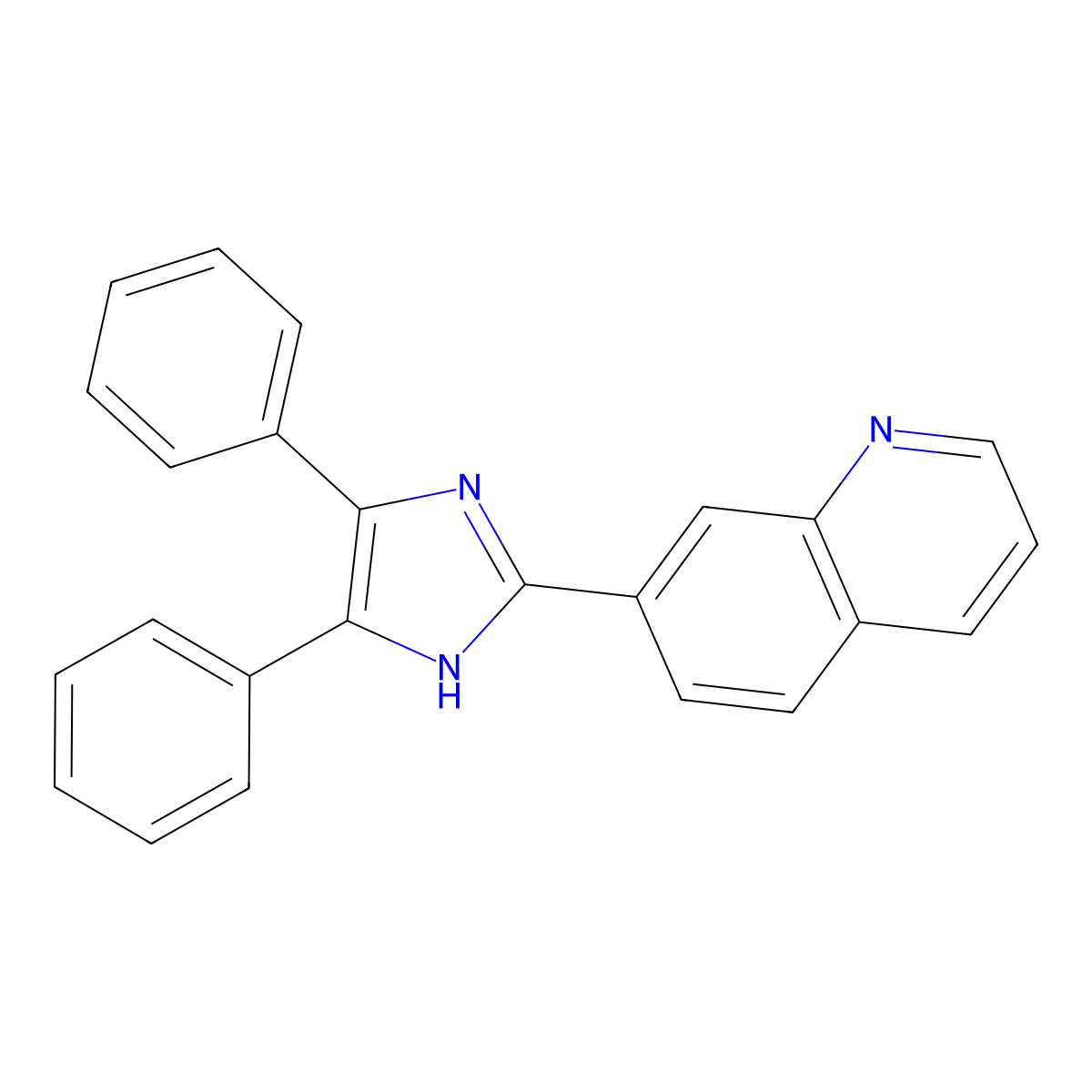7-(4,5-Diphenyl-1H-imidazol-2-yl)quinoline molecular structure, CAS 37644-30-7