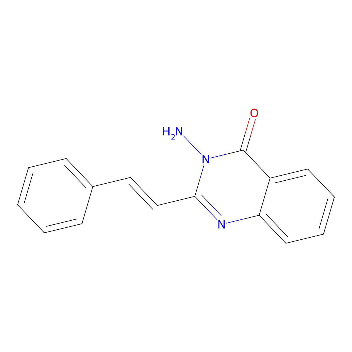 4(3H)-Quinazolinone, 3-amino-2-(2-phenylethenyl)- molecular structure, CAS 37649-32-4